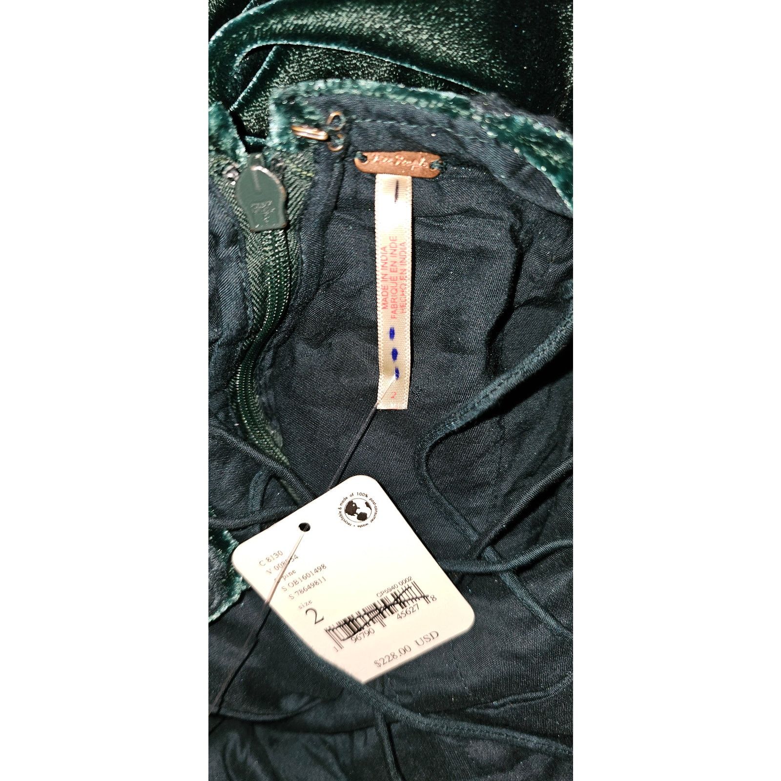 Free People Free People Blake Velvet OnePiece JUMPSUIT $225 SIZE 2 Green Size 26" / US 2 / IT 38 - 7 Thumbnail