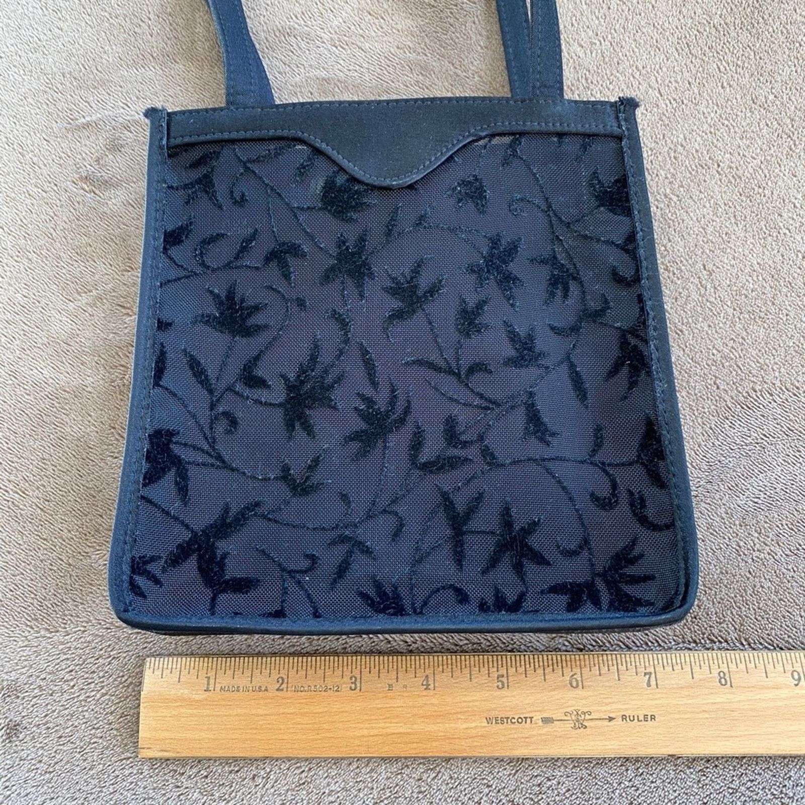 Other Black Velvet Burnout Evening Bag with Satin Insert - Vintage Size ONE SIZE - 5 Thumbnail