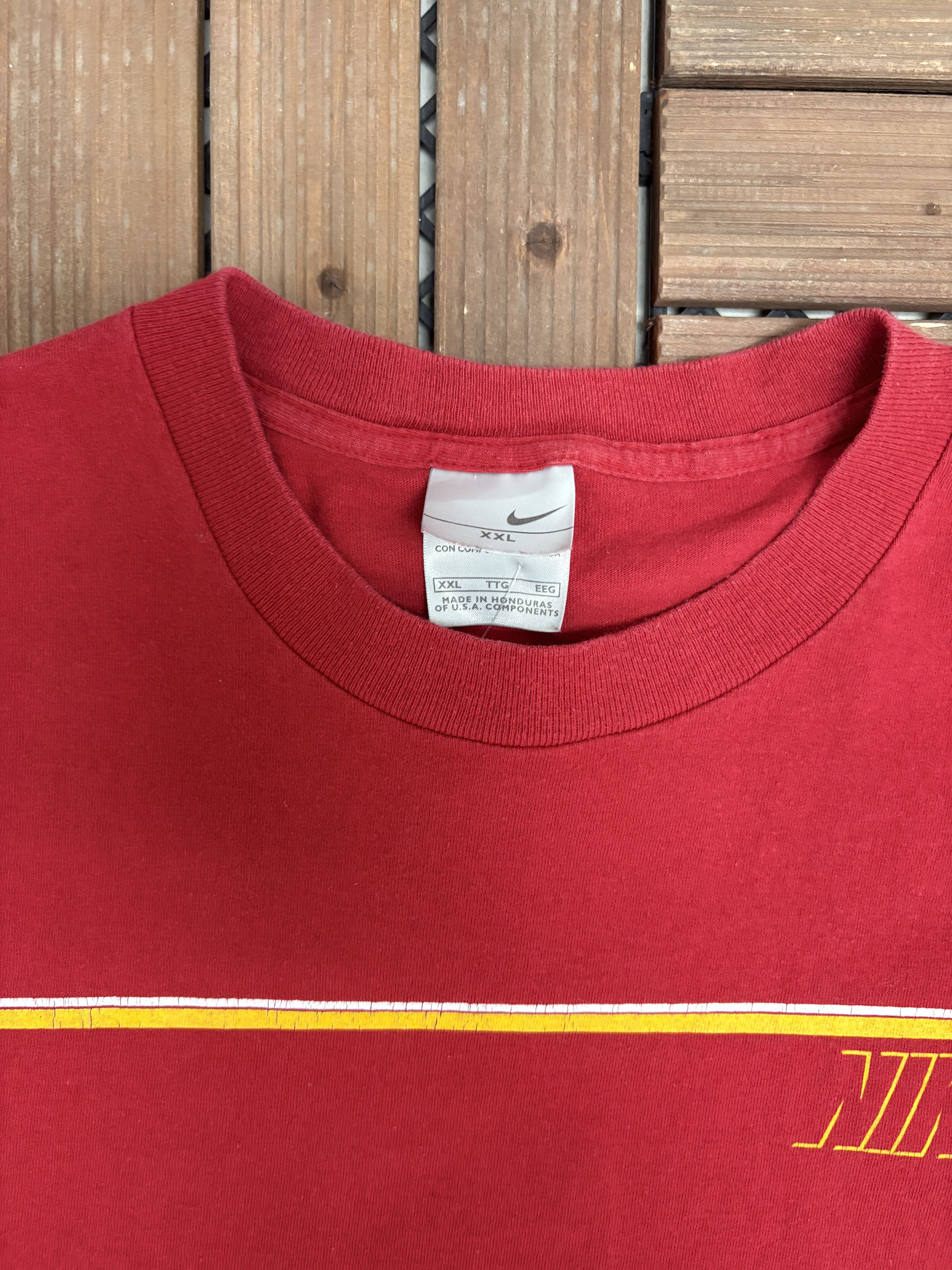 Nike Nike Spell Out Striped Vintage Red T-Shirt Tee Size US XXL / EU 58 / 5 - 5 Thumbnail