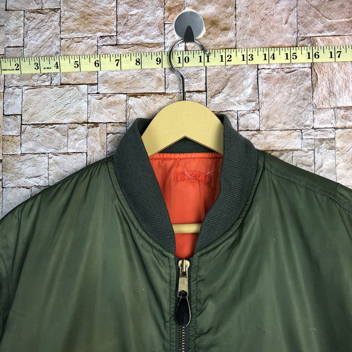 Japanese Brand Vintage faded Green Bombers Jacket #A390 Size US L / EU 52-54 / 3 - 4 Thumbnail