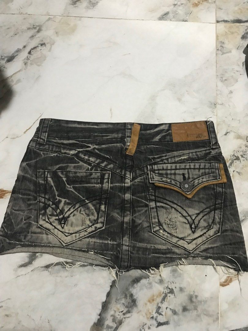 Beauty Beast Lolita denim skrit retro ghotic punk Size 31" - 1 Thumbnail