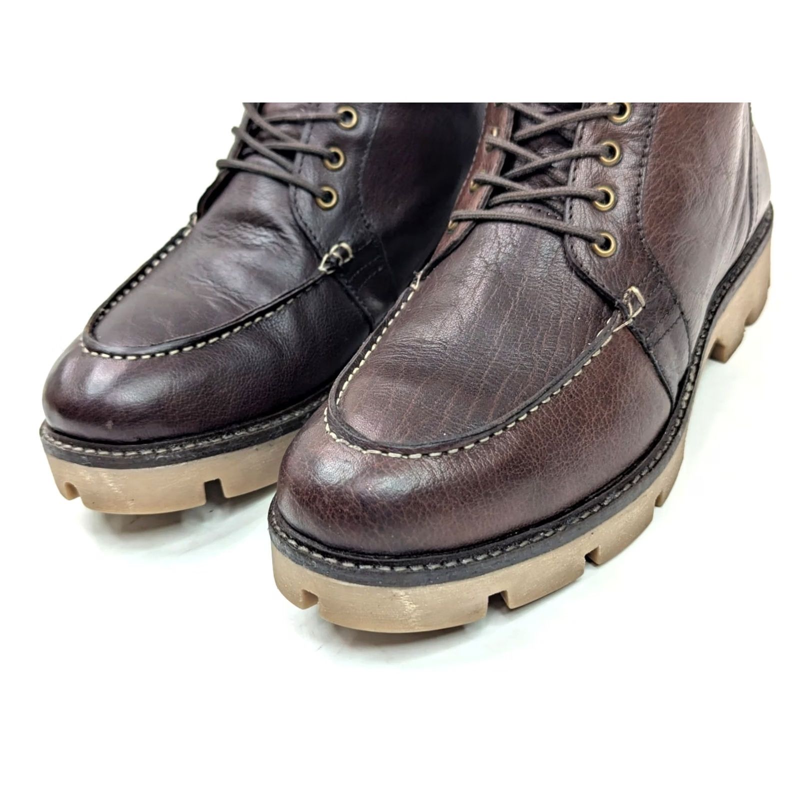 Lands' End Lands End Leather Lug Hiker Boots Men 9D Brown Mid Calf 8" Tall EUC Lace Up Boot Mens Brown Leather Lug Hiker 9D Size US 9 / EU 42 - 6 Thumbnail