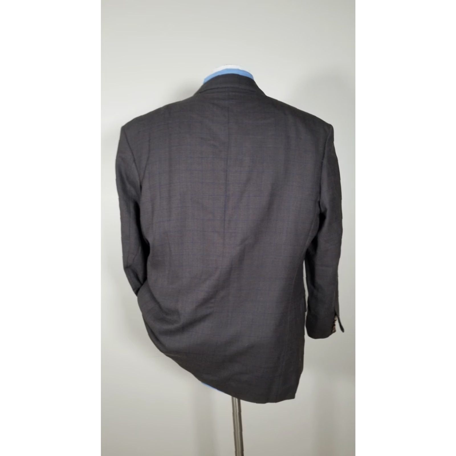 Vintage VINTAGE Scabal Sport Coat Jacket Two Button Single-Breasted Wool Brown Blue Check Notch Lapel 46R 46S Regular Mens Size US S / EU 44-46 / 1 - 3 Thumbnail