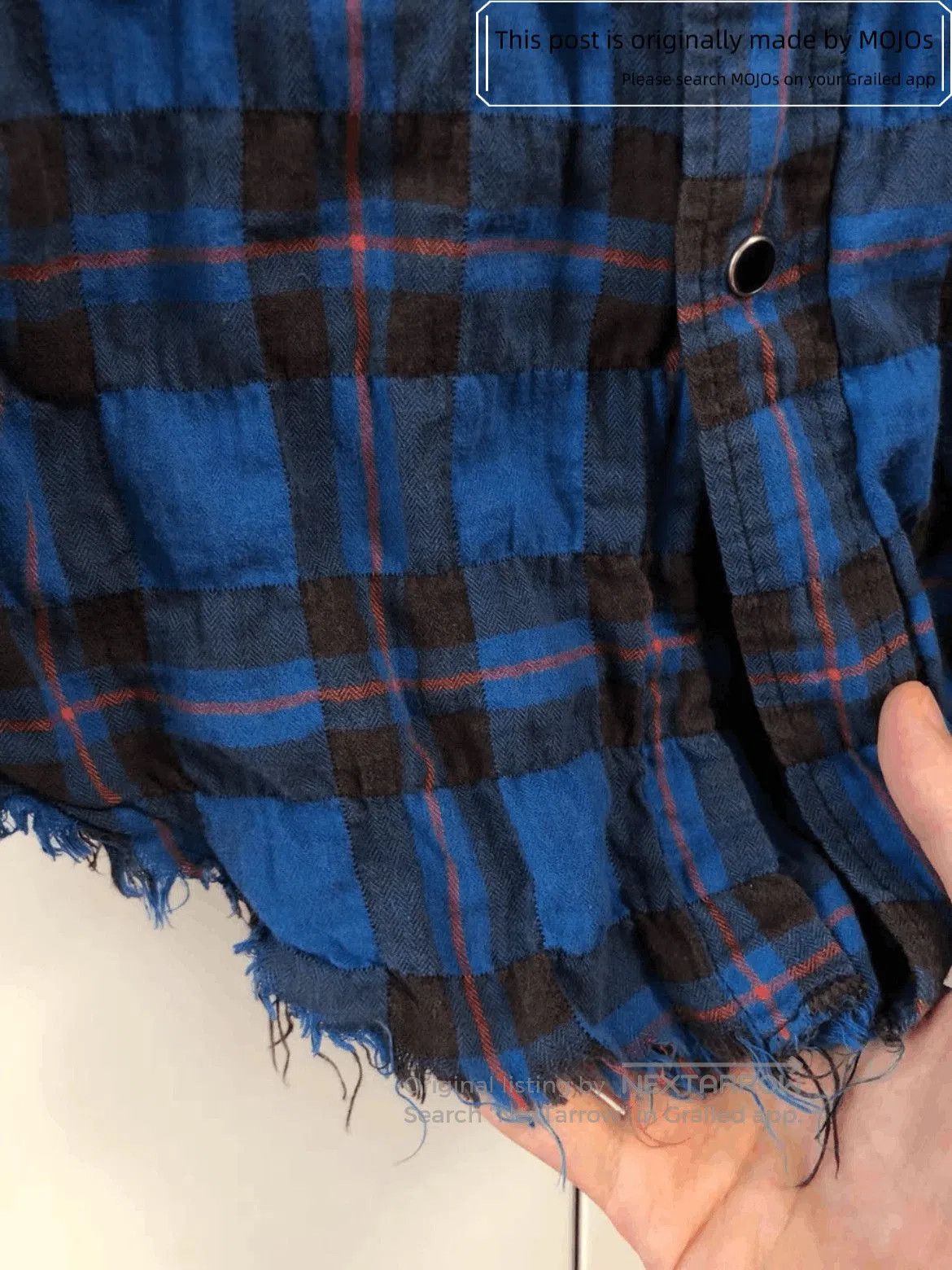 Saint Laurent Paris Saint Laurent Paris by Hedi 16SS Plaid Distressed Work Shir Size US S / EU 44-46 / 1 - 4 Thumbnail