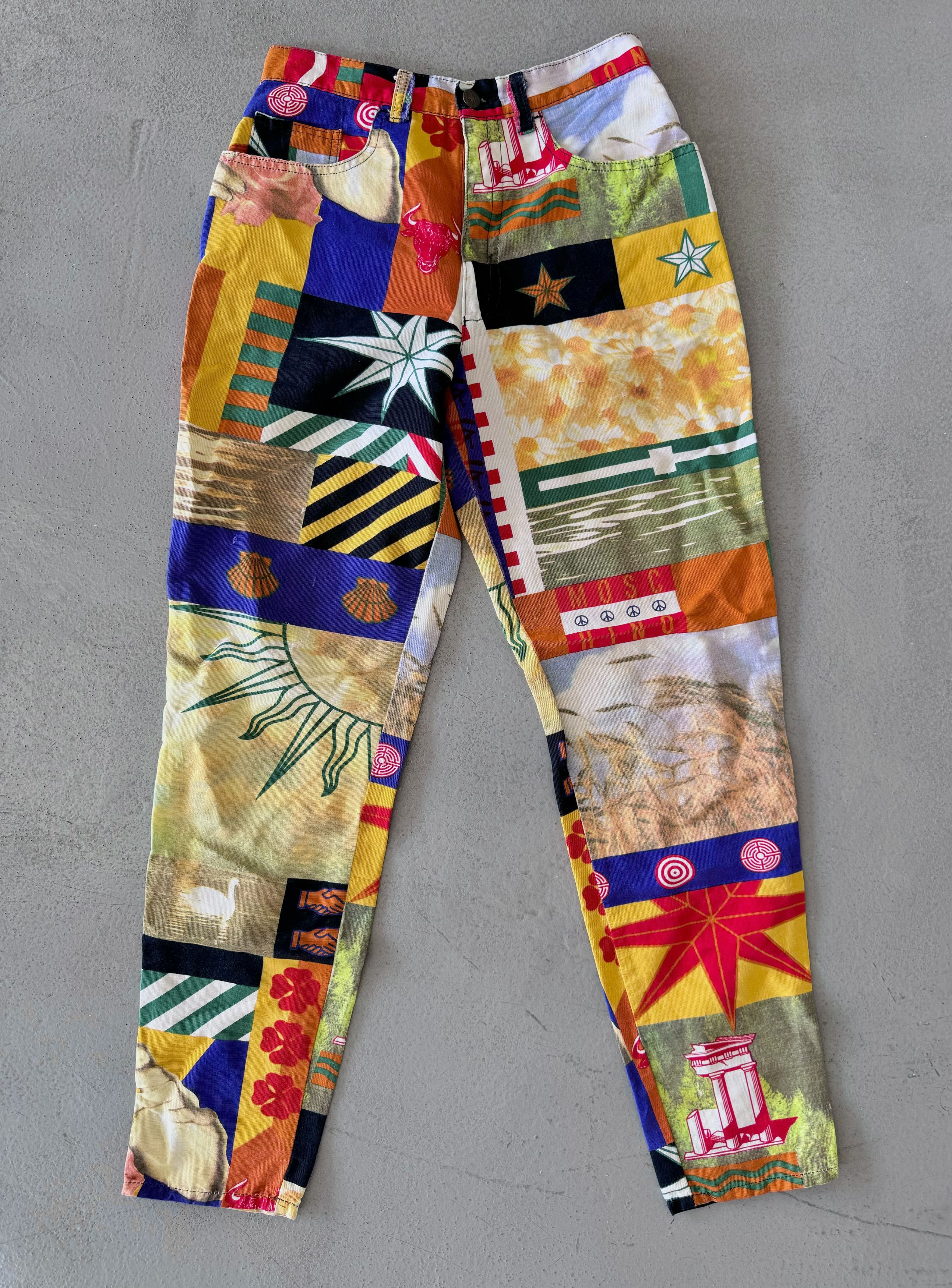 Moschino Sun And Stars Multicolored Printed Pants Size US 28 / EU 44 - 1 Thumbnail