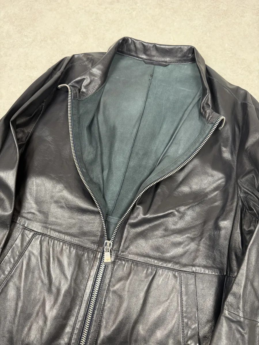 Emporio Armani SS2014 Emporio Armani Biker Symetric Black Leather Jacket Size US L / EU 52-54 / 3 - 6 Thumbnail