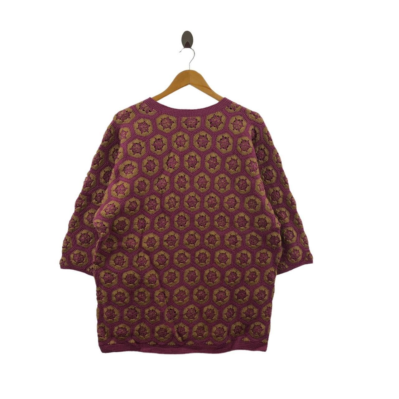 Vintage Vintage 90’ MANDALA PATTERN AOP Knitwear Cardigan Blouse Size L / US 10 / IT 46 - 2 Thumbnail
