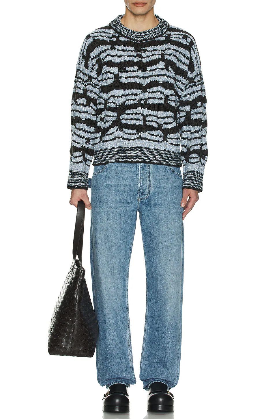 Bottega Veneta o1bcso1str0526 Distorted Stripe Cotton Jumper Sweater Size US S / EU 44-46 / 1 - 3 Thumbnail