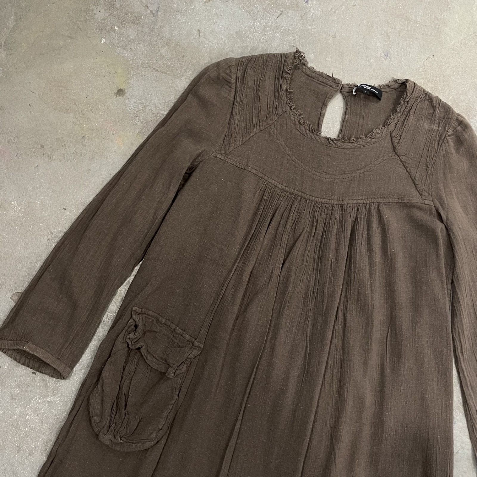 Isabel Marant Etoile Etoile Isabel Marant Brown Boho Tunic Cotton Dress 9373AC Size S / US 4 / IT 40 - 2 Thumbnail