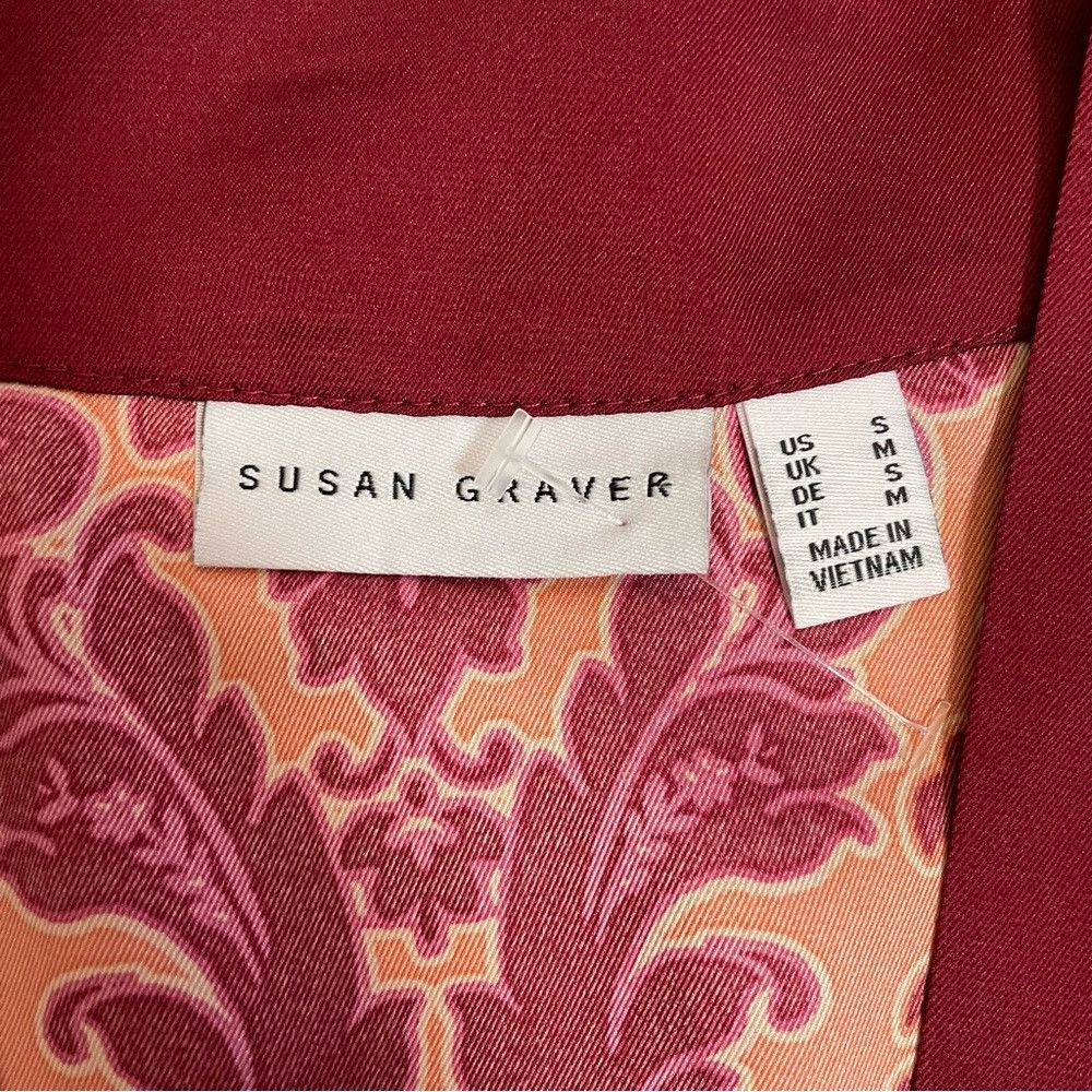 Other New Susan Graver Red Printed Woven Open-Front Cardigan Size Size S / US 4 / IT 40 - 9 Thumbnail