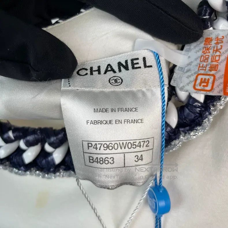 Chanel Chanel White and blue T-shirt Size XXS / US 00 / IT 34 - 5 Thumbnail