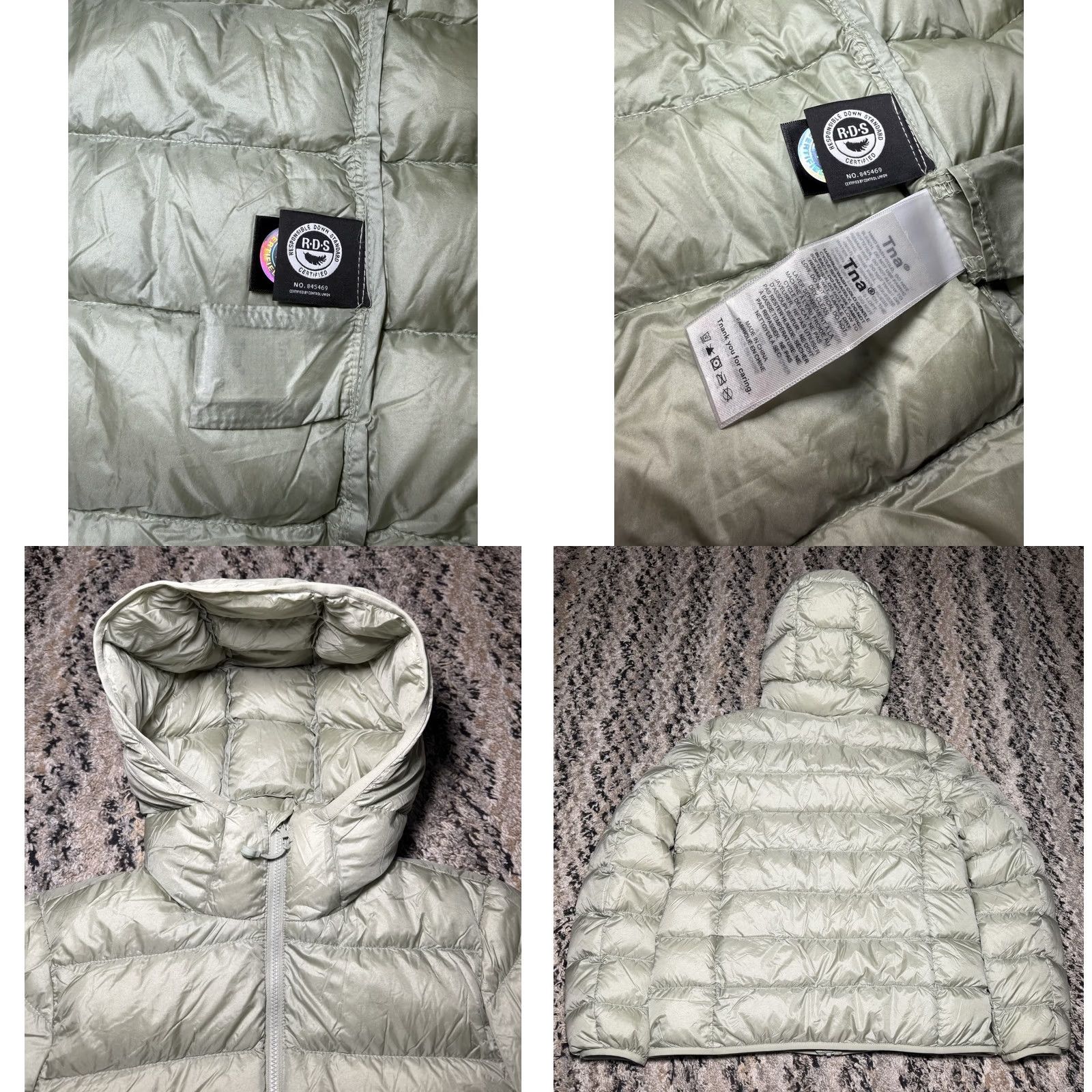 TNA Tna Jacket Womens The New Little Puff Hood Zip Up Down Filled S Green Puffer Short Hooded Spring Fall Winter Womens Size S / US 4 / IT 40 - 8 Thumbnail