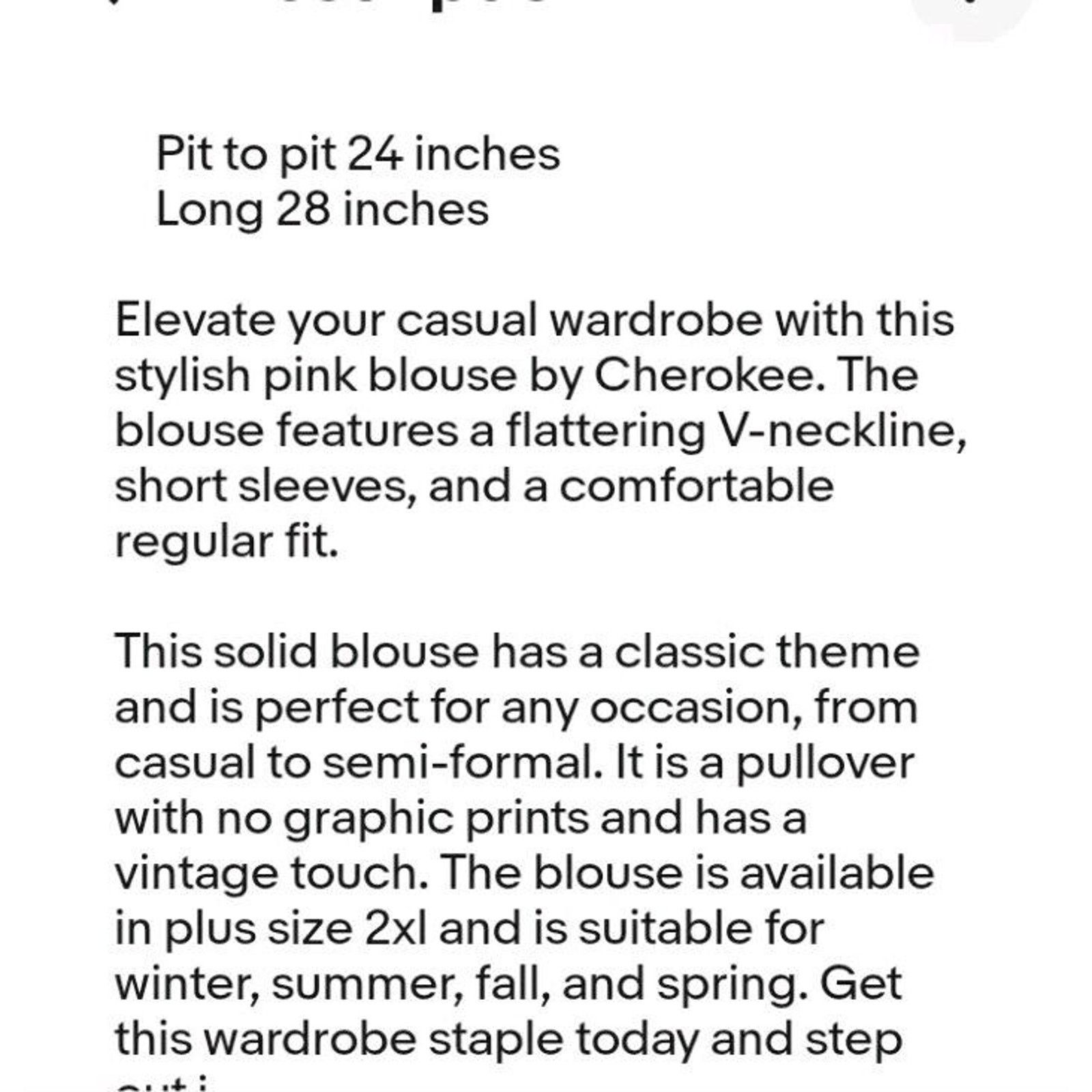 Cherokee Cherokee Women Pink Short Sleeve V Neck Size 2xl. 009 Size XXL / US 16-18 / IT 52-54 - 5 Thumbnail