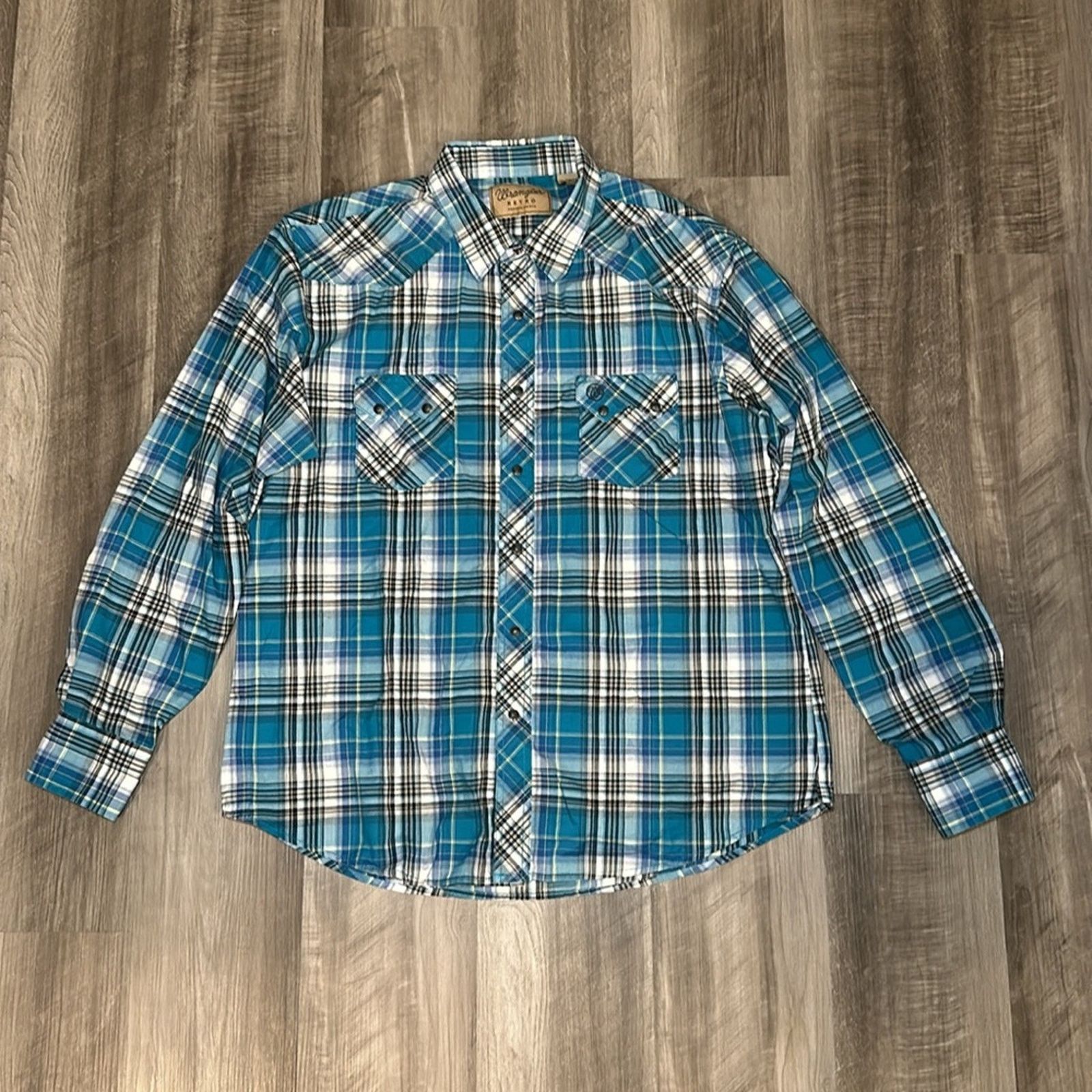 Wrangler Wrangler Retro Western Long Sleeve Pearl Snap Button - 2XL Size US XXL / EU 58 / 5 - 2 Thumbnail