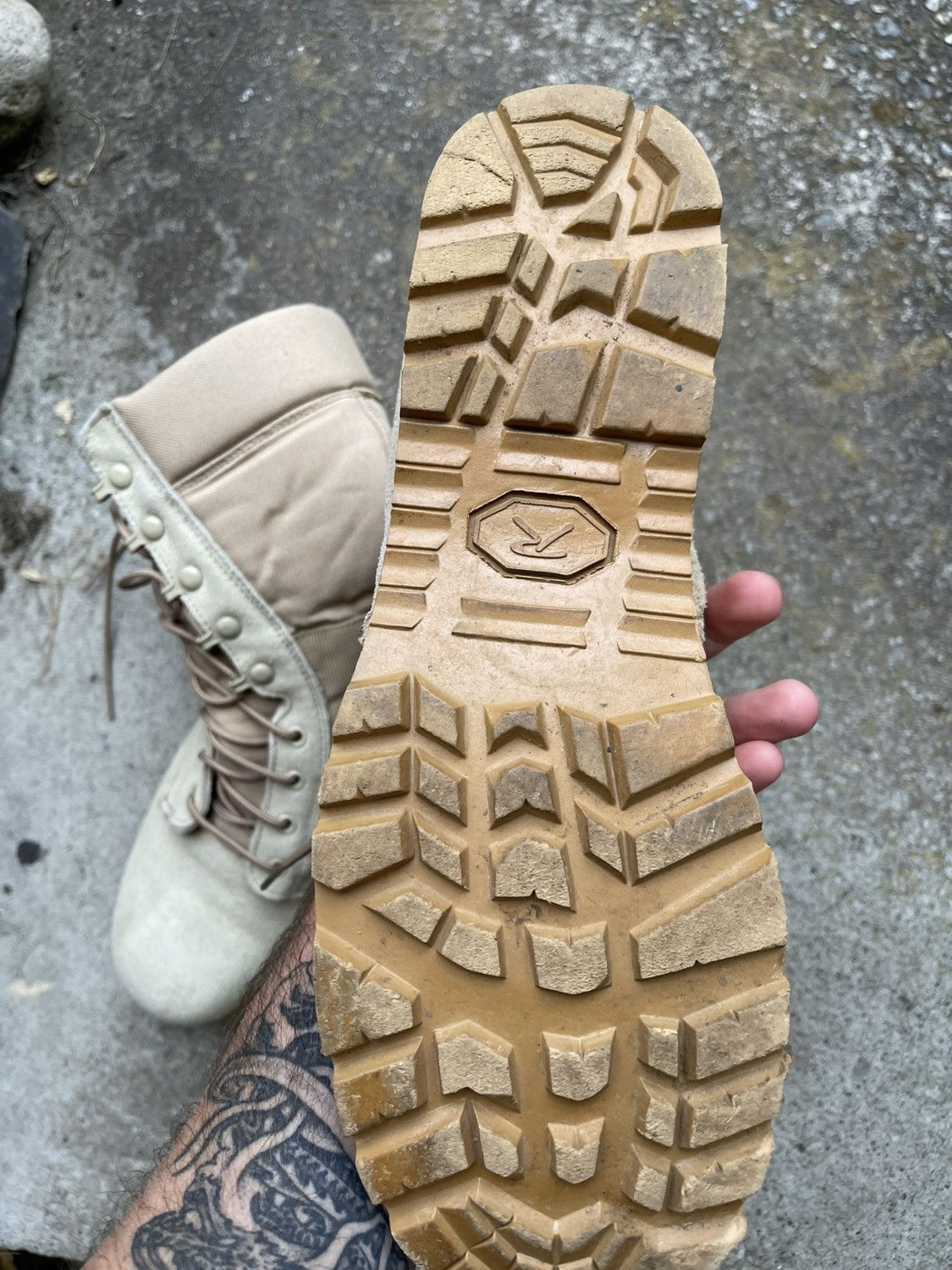 Vintage Suede canvas lug sole combat boots 9r balenci strike style Size US 9.5 / EU 42-43 - 7 Thumbnail