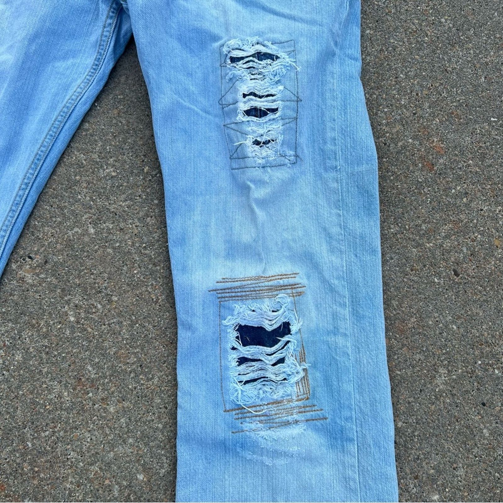 Levi's Levi’s 527 Low Boot Cut Jeans upcycle patch art Jack Daniels Size US 34 / EU 50 - 3 Thumbnail