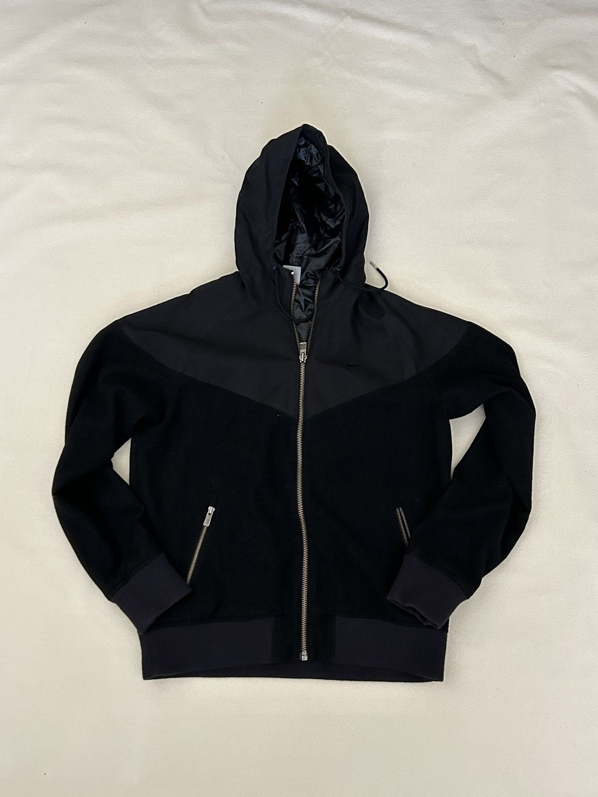 Nike Nike double black zip front wool blend hooded sweatshirt Size US L / EU 52-54 / 3 - 1 Thumbnail