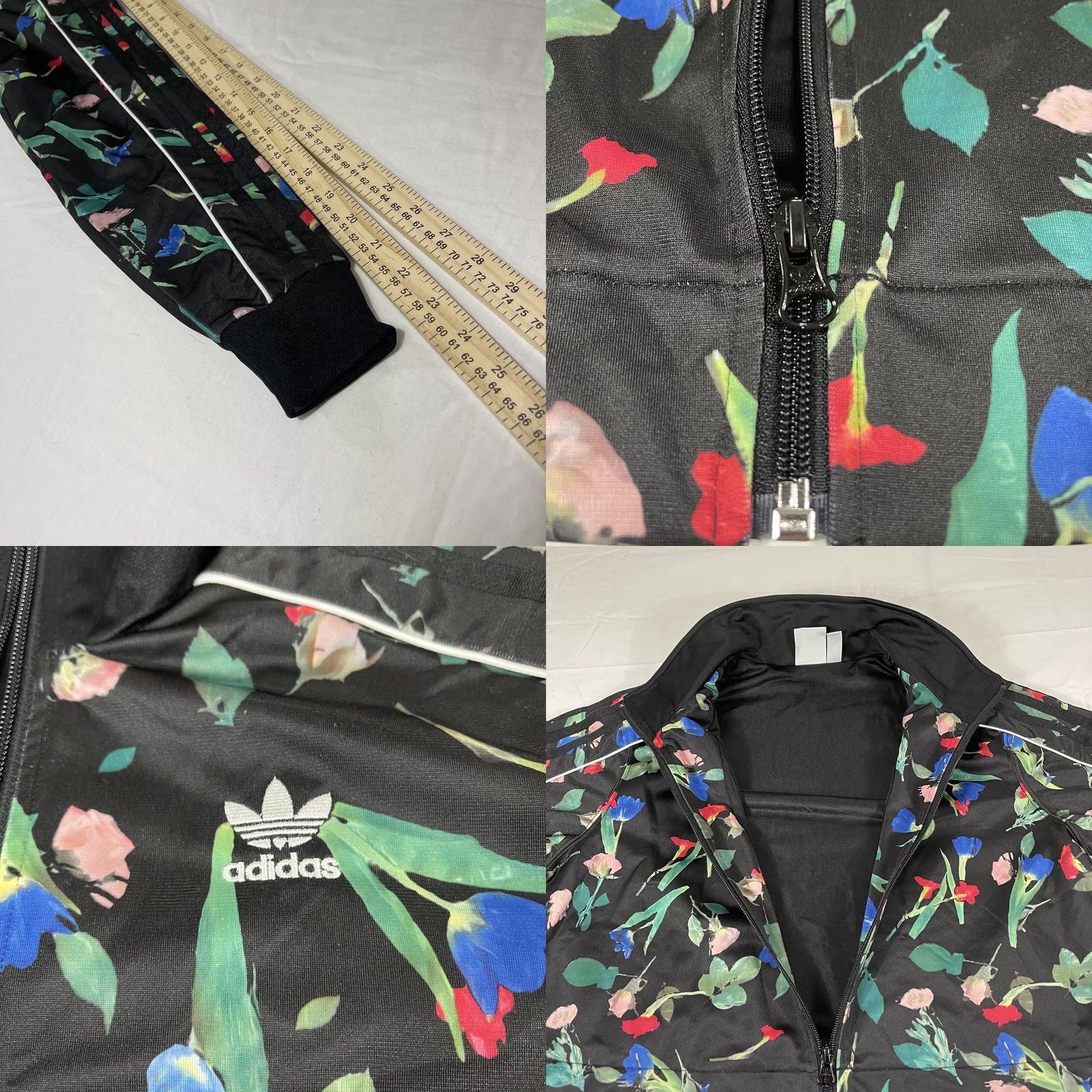 Adidas Adidas Women's XS Cropped Track Jacket Full Zip Floral AOP Bellista EC5772 Size XS / US 0-2 / IT 36-38 - 8 Thumbnail