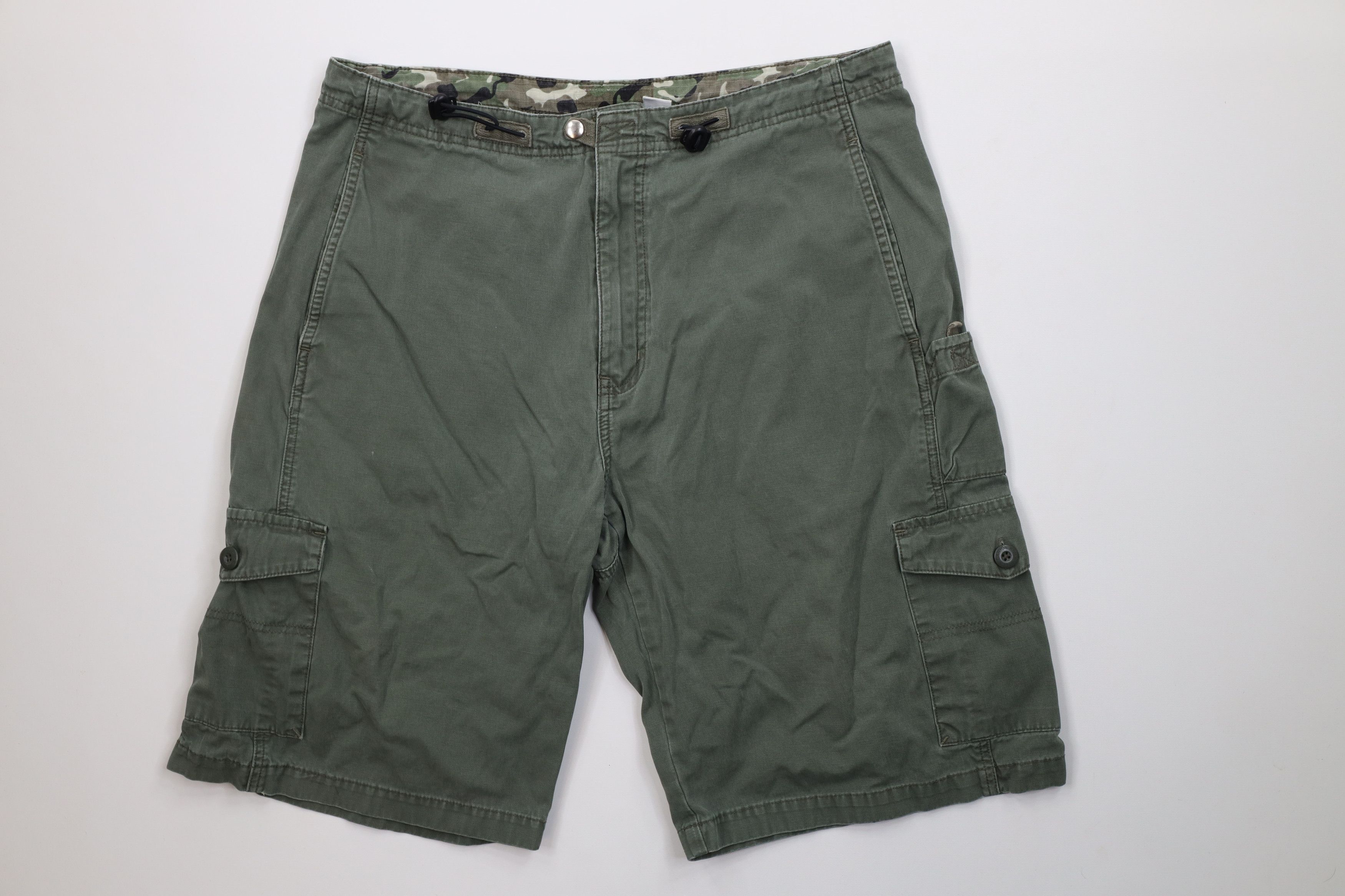 Vintage Vintage 90s Y2K Streetwear Fit Cargo Shorts Green Cotton Size US 36 / EU 52 - 1 Thumbnail
