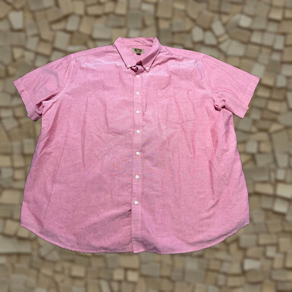 Vintage Foundry Shirt Mens 3XL Red Short Sleeve Button-Down Pocket Style, Button Up Casual Cotton Shirt Size US XXL / EU 58 / 5 - 1 Thumbnail