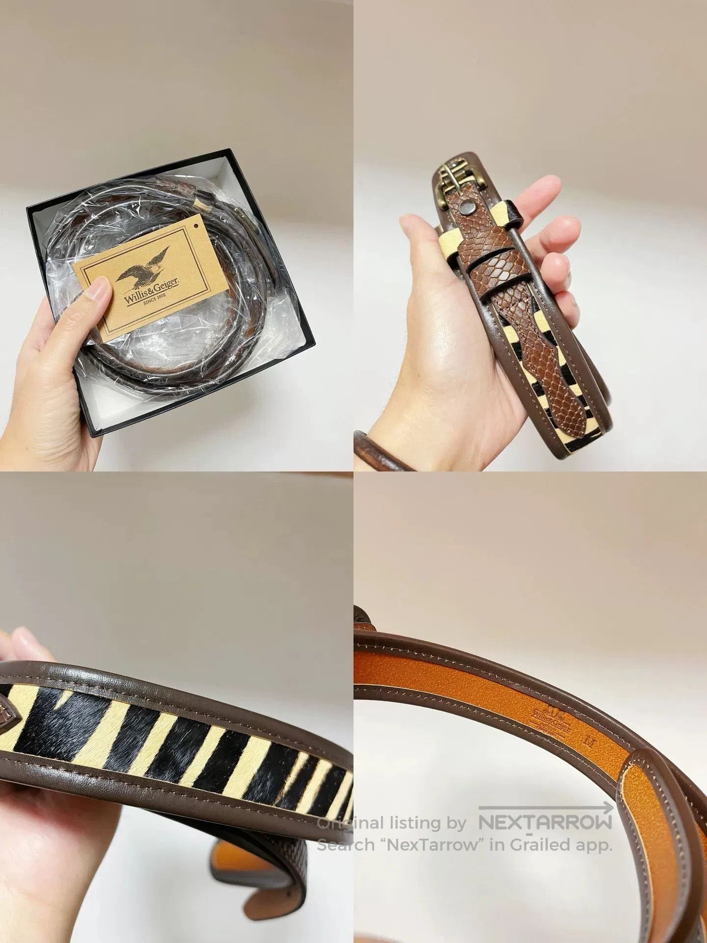 Japanese Brand Corona Utility Zebra Horsehair Belt. Size ONE SIZE - 3 Thumbnail