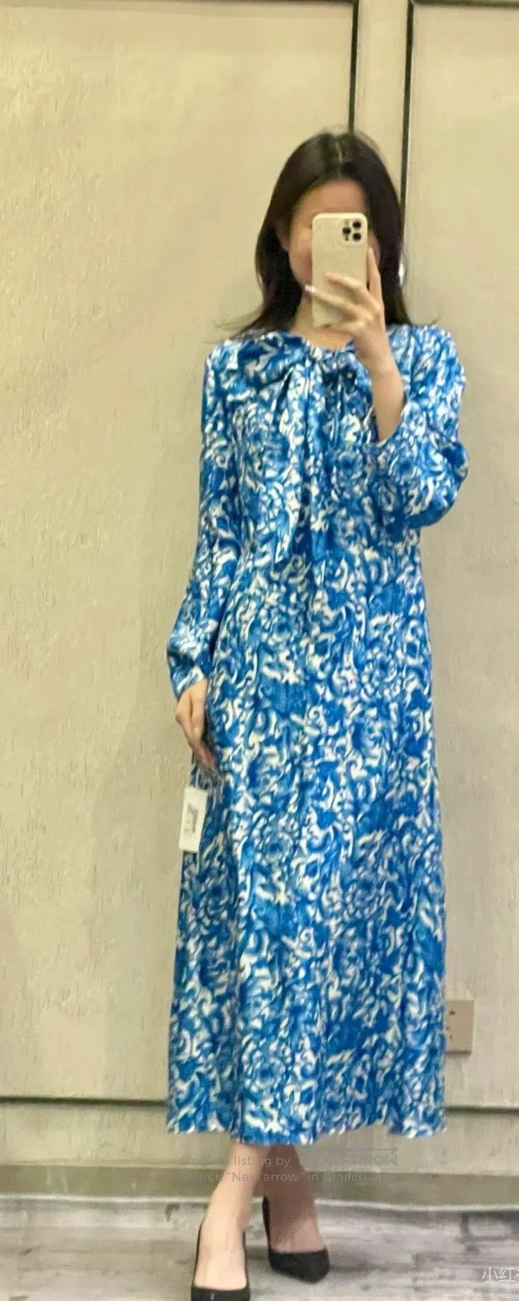 Valentino Valentino Blue and white porcelain silk dress Size L / US 10 / IT 46 - 6 Thumbnail