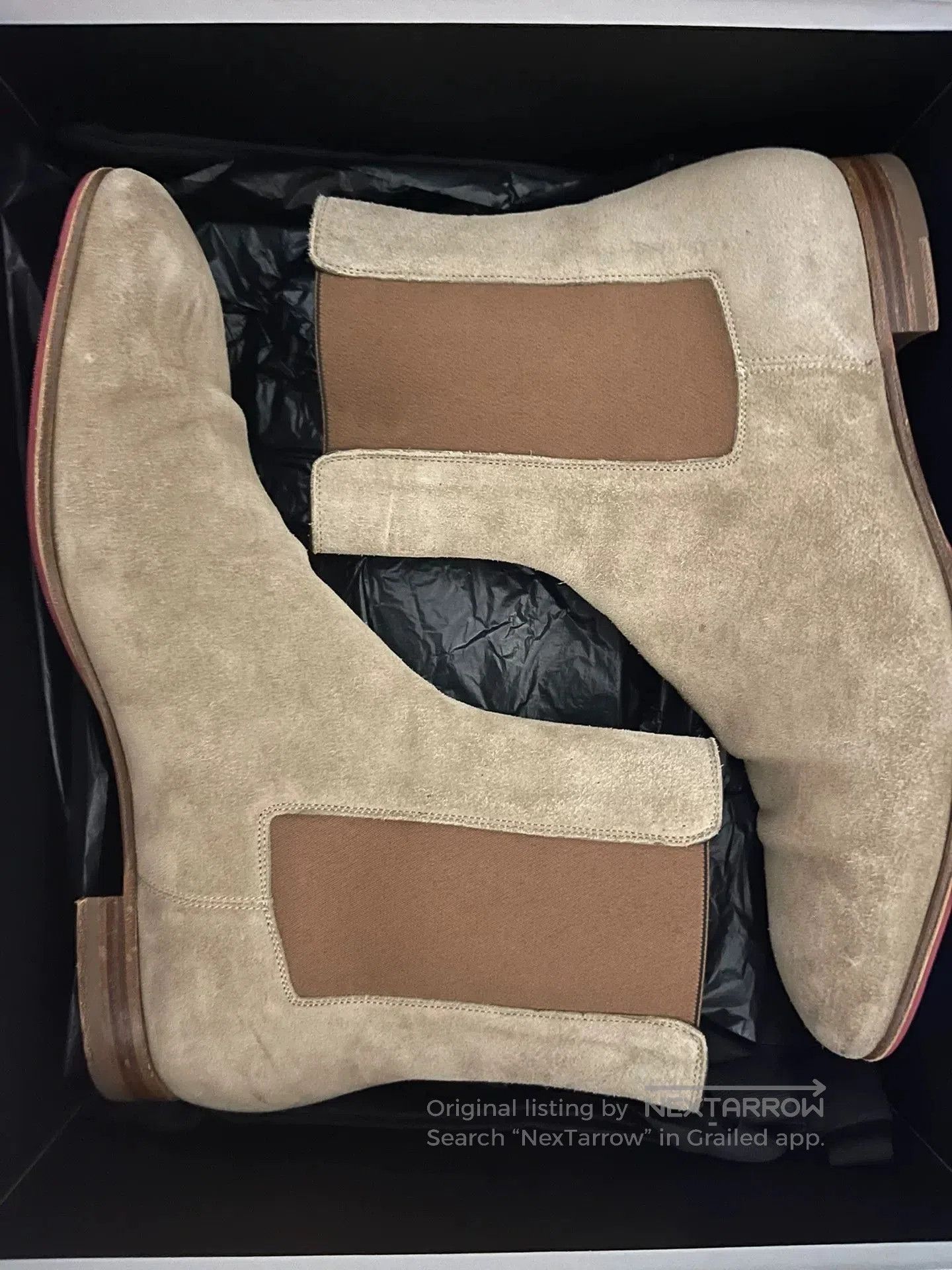 Christian Louboutin Christian Louboutin Beige Suede Chelsea Boots. Size US 11 / IT 41 - 1 Thumbnail
