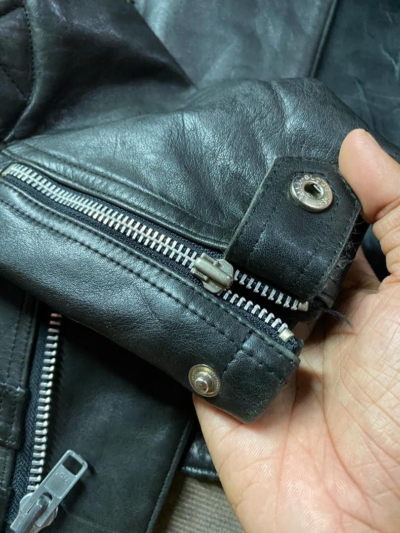 Vintage Vintage👺Double Collar Motor Cycles Leather Jacket Size US M / EU 48-50 / 2 - 6 Thumbnail