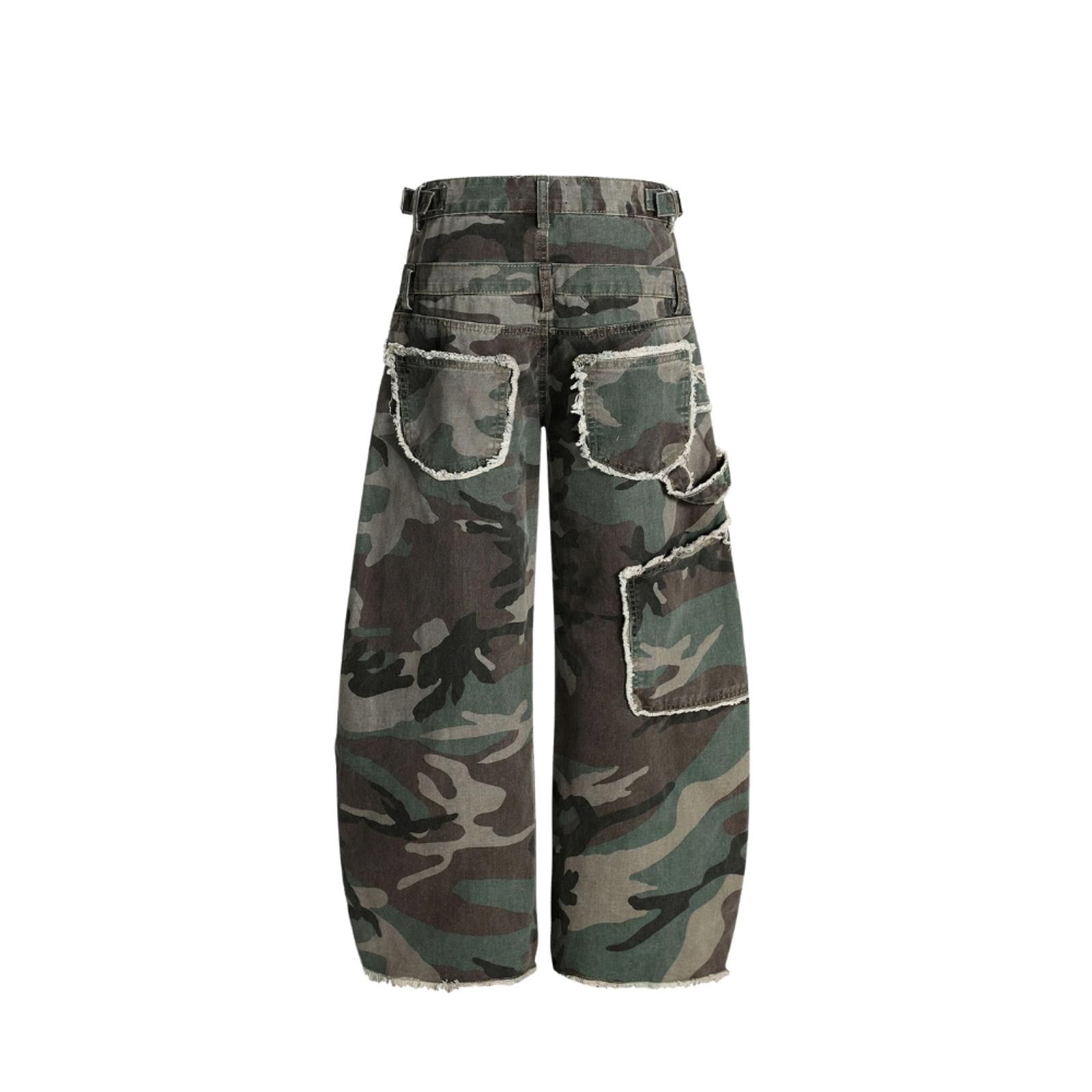 Other Double Waist Carpenter Wide Camo Pants | Frayed Seam Size US 32 / EU 48 - 3 Thumbnail