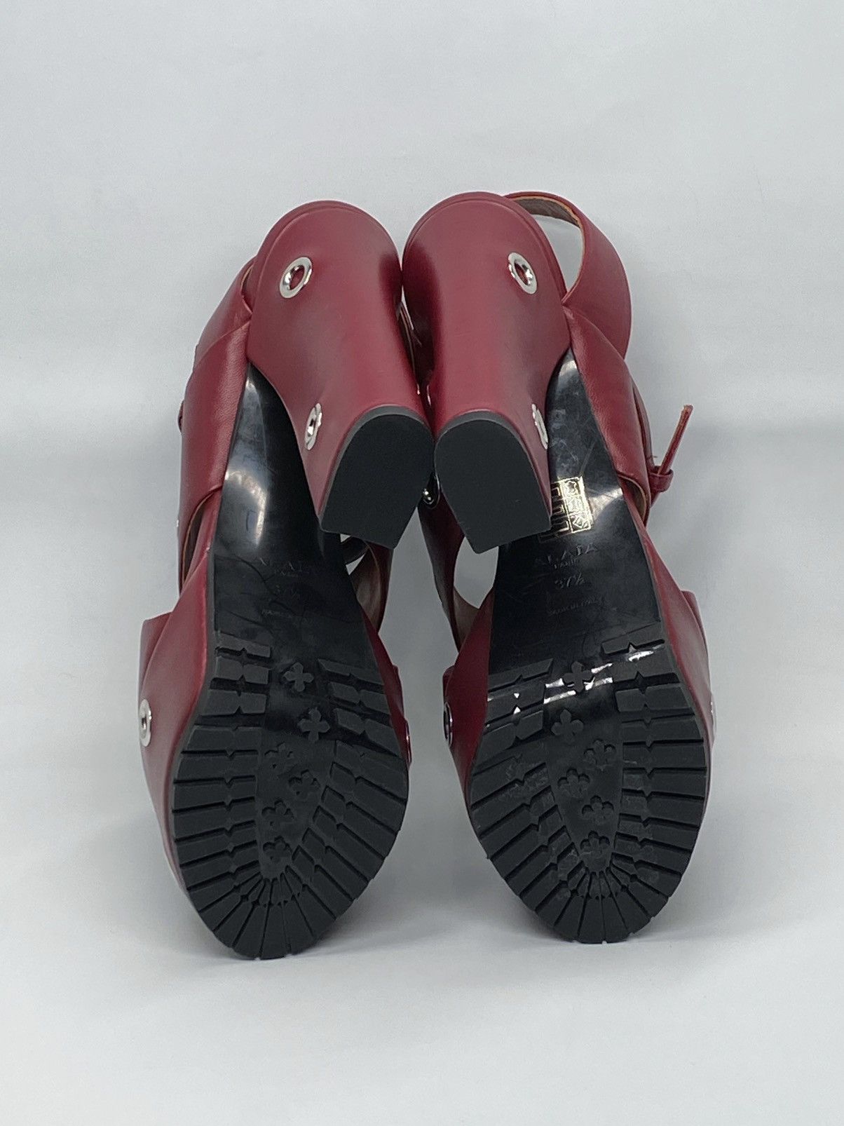 Alaia Alaia Eyelets Leather Platform Sandals size 37.5 Size US 7.5 / IT 37.5 - 15 Thumbnail