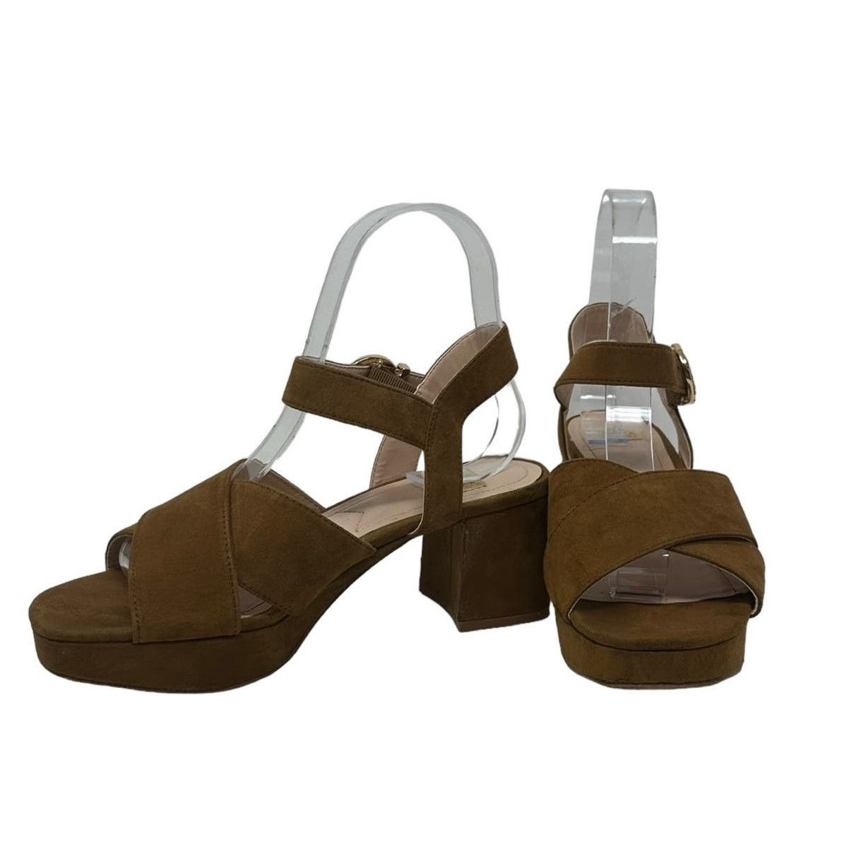 Zara Zara brown suede platform block heel sandals size 36 Size US 6 / IT 36 - 1 Thumbnail