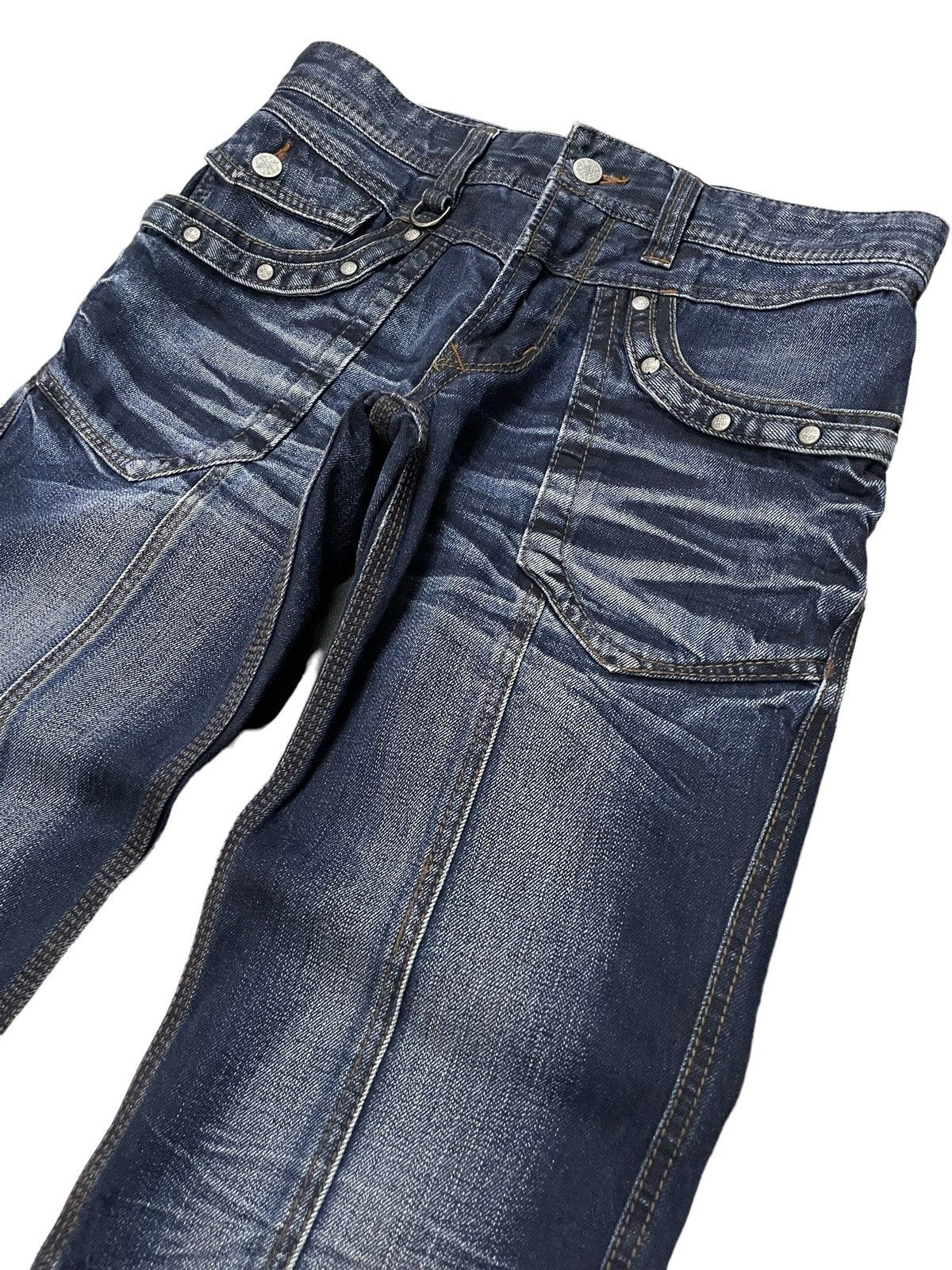 Hysteric Glamour × Nicole Club Nicole Club Ezyme Laser Wash Claw Mark Studded Jeans Size US 30 / EU 46 - 4 Thumbnail