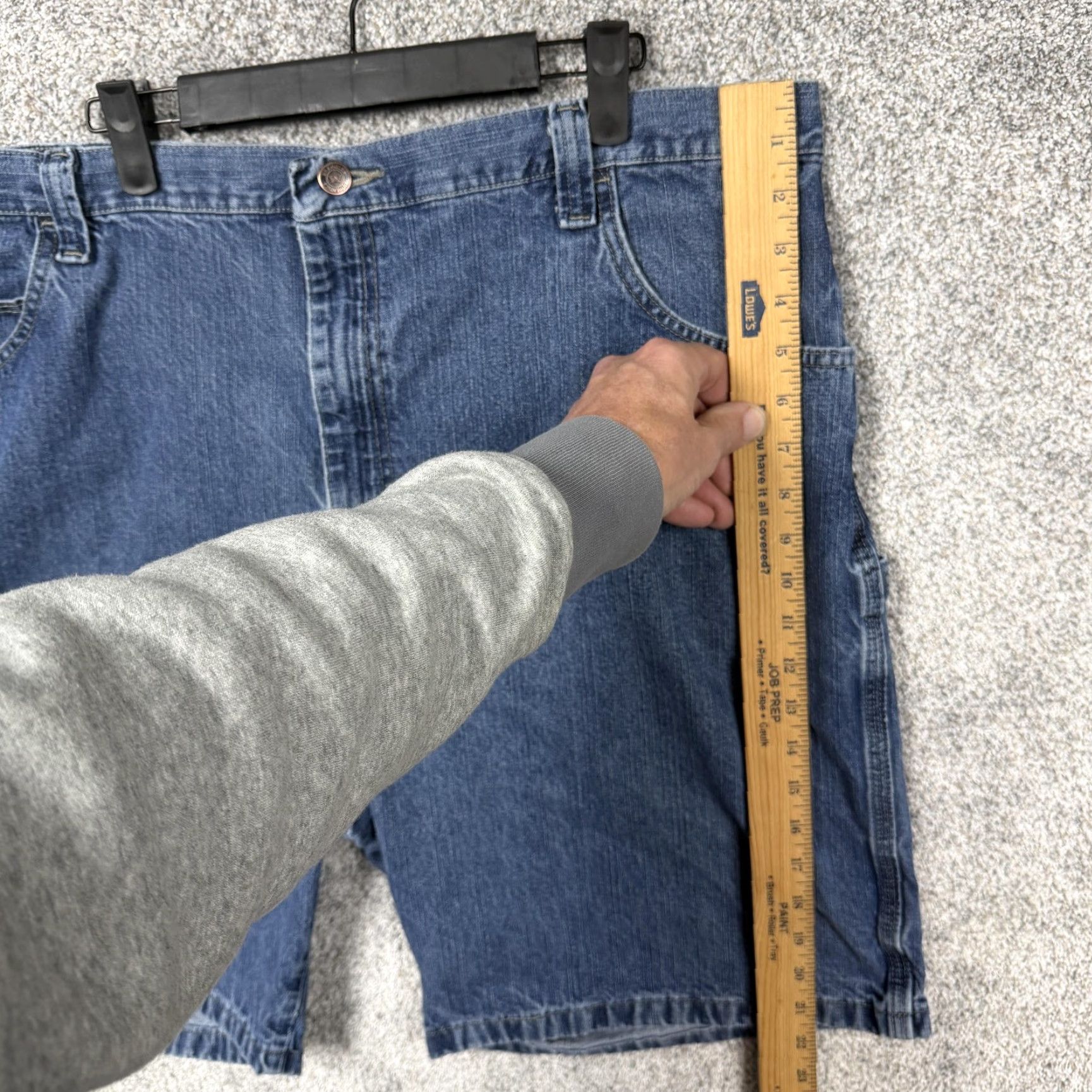 Wrangler Wrangler Cargo Shorts Mens 42 Blue Denim Relaxed Fit Utility Workwear Pockets Size US 44 / EU 60 - 3 Thumbnail