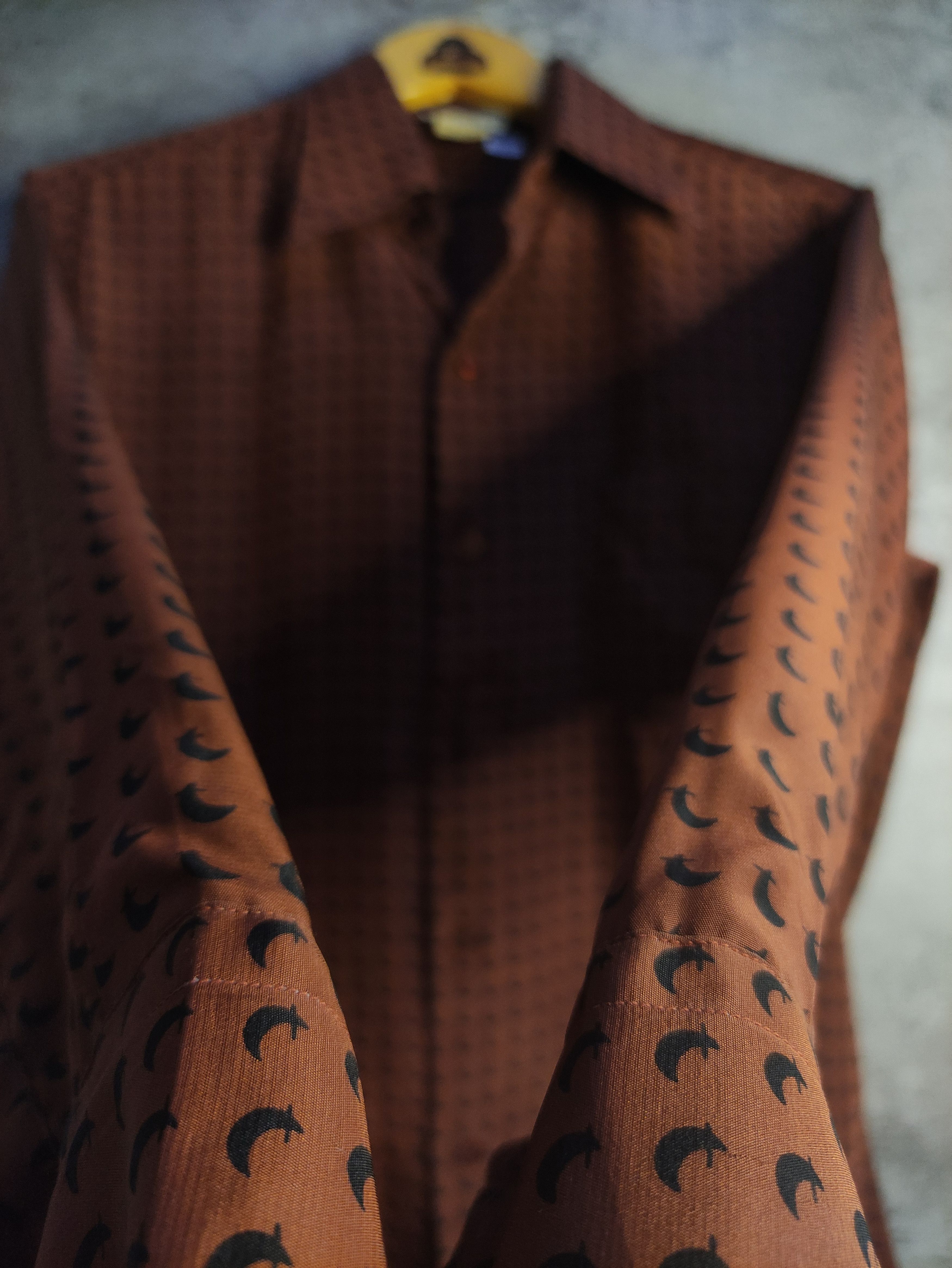Hermes × Vintage Vintage Luxury - Hermes 'Moon' Silk Shirt Size US M / EU 48-50 / 2 - 5 Thumbnail