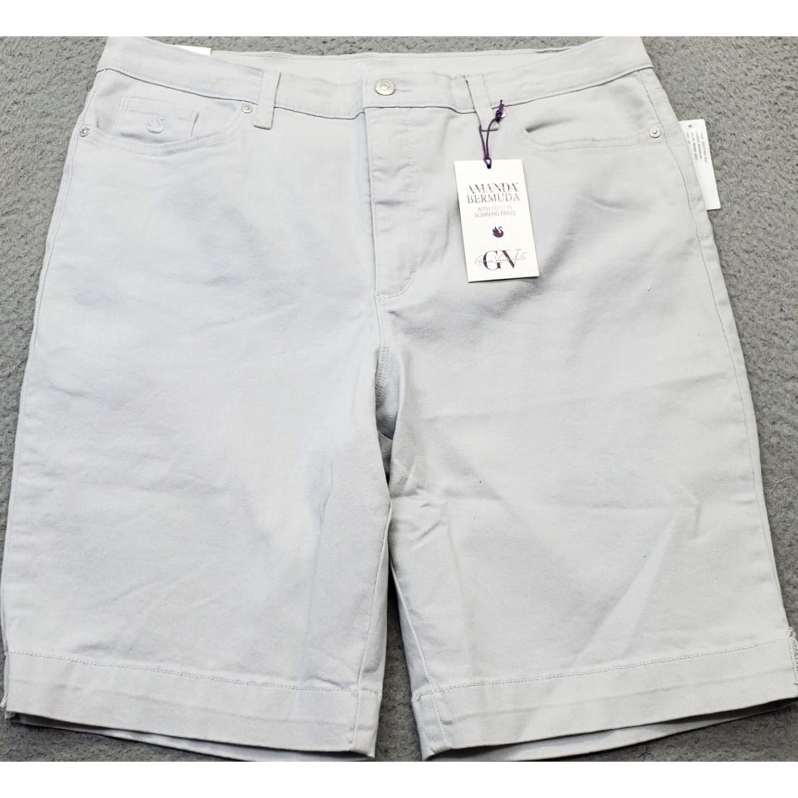 Gloria Vanderbilt Gloria Vanderbilt Amanda Bermuda Shorts Womens 18 Gray Stretch Slimming Panel Bermuda Shorts Womens 18 Gray Stretch Slimming Panel Size 40" / US 18 - 2 Thumbnail