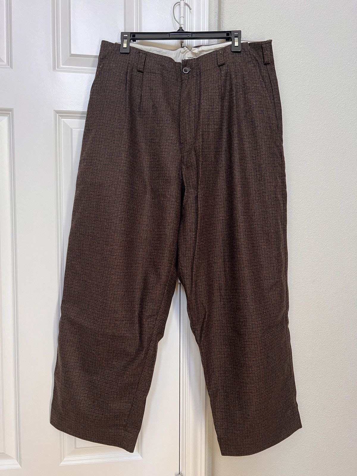 Evan Kinori Fox superfine merino check two pleat pant 34 Size US 34 / EU 50 - 2 Thumbnail