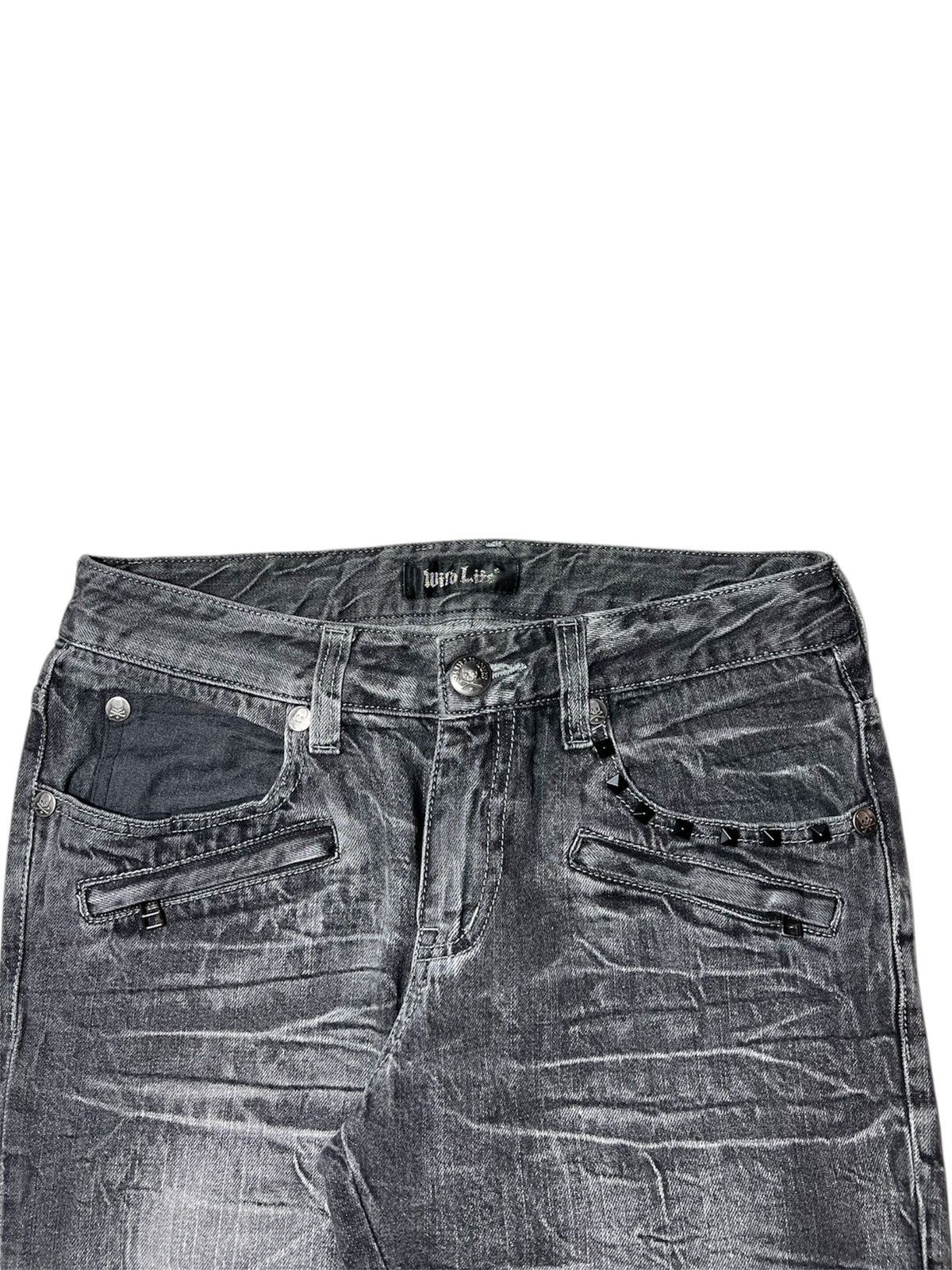 Japanese Brand 2000s Skull Bones Wild Life Studded Grunge Punk Style Pants Size US 30 / EU 46 - 3 Thumbnail