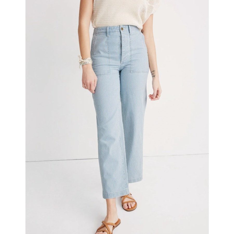 Madewell Madewell Griff Fatigue Pants Indigo Railroad Stripe Sz 24 Size 24" / US 00 / IT 34 - 2 Thumbnail