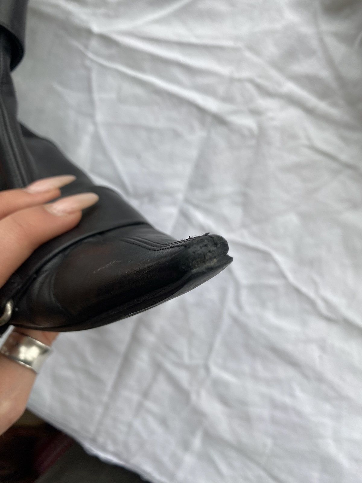 Vintage Vintage black mid-calf pointed-toe heels Size US 5.5 / IT 35.5 - 5 Thumbnail