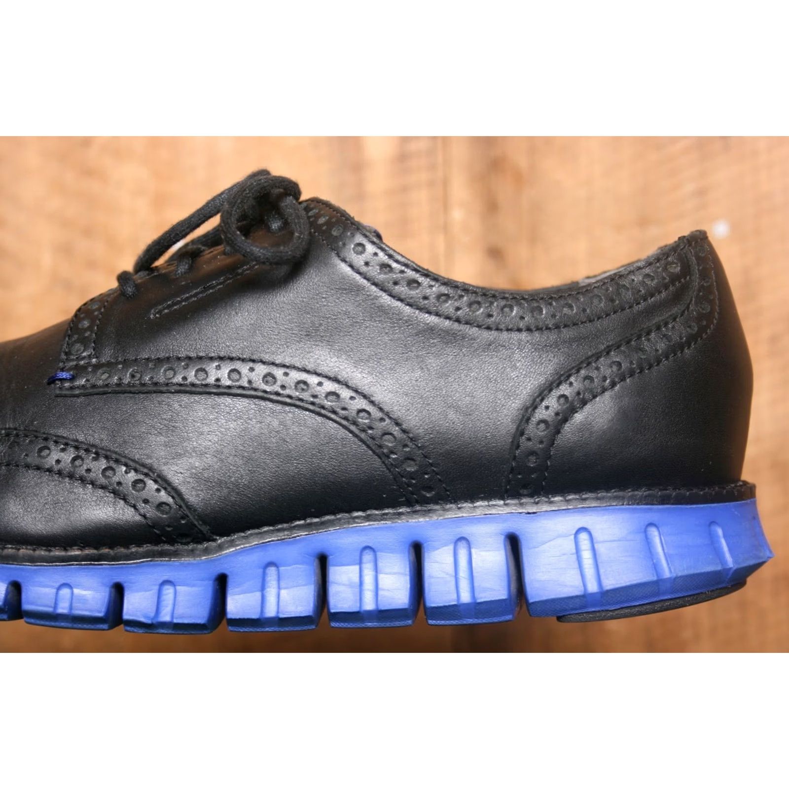 Cole Haan COLE HAAN Zerogrand Black Leather Wingtip Oxfords Lace Up Sz. 12M Men Dress Oxford Size US 12 / EU 45 - 7 Thumbnail