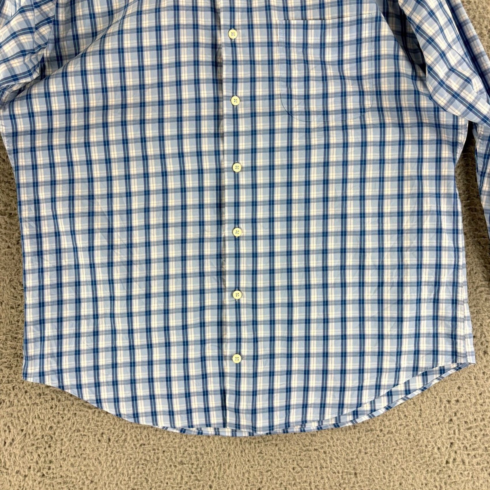 Peter Millar Peter Millar Button-Up Shirt Mens L Blue Plaid Cotton Blend Long Sleeve Size US L / EU 52-54 / 3 - 4 Thumbnail
