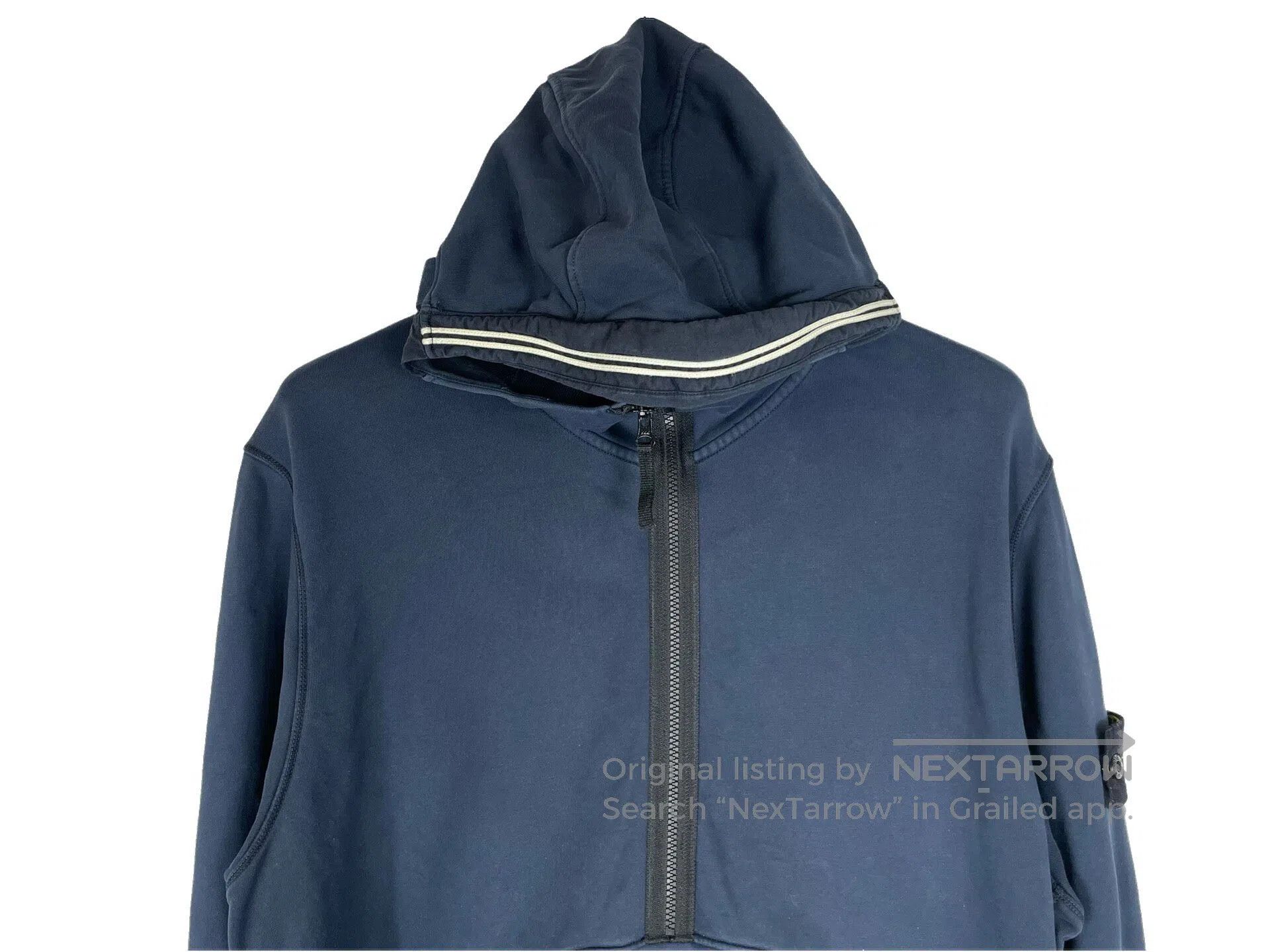 Stone Island STONE ISLAND Dark Blue Sleeve Badge Half Zip Hoodie Size US XL / EU 56 / 4 - 3 Thumbnail