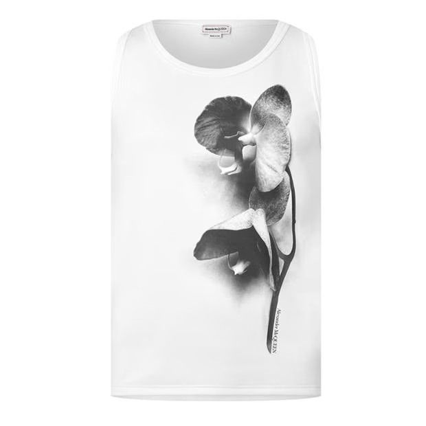 image of Alexander Mcqueen O1G2R1Mq0324 Tank Tops In Putty/black, Men's (Size XL)