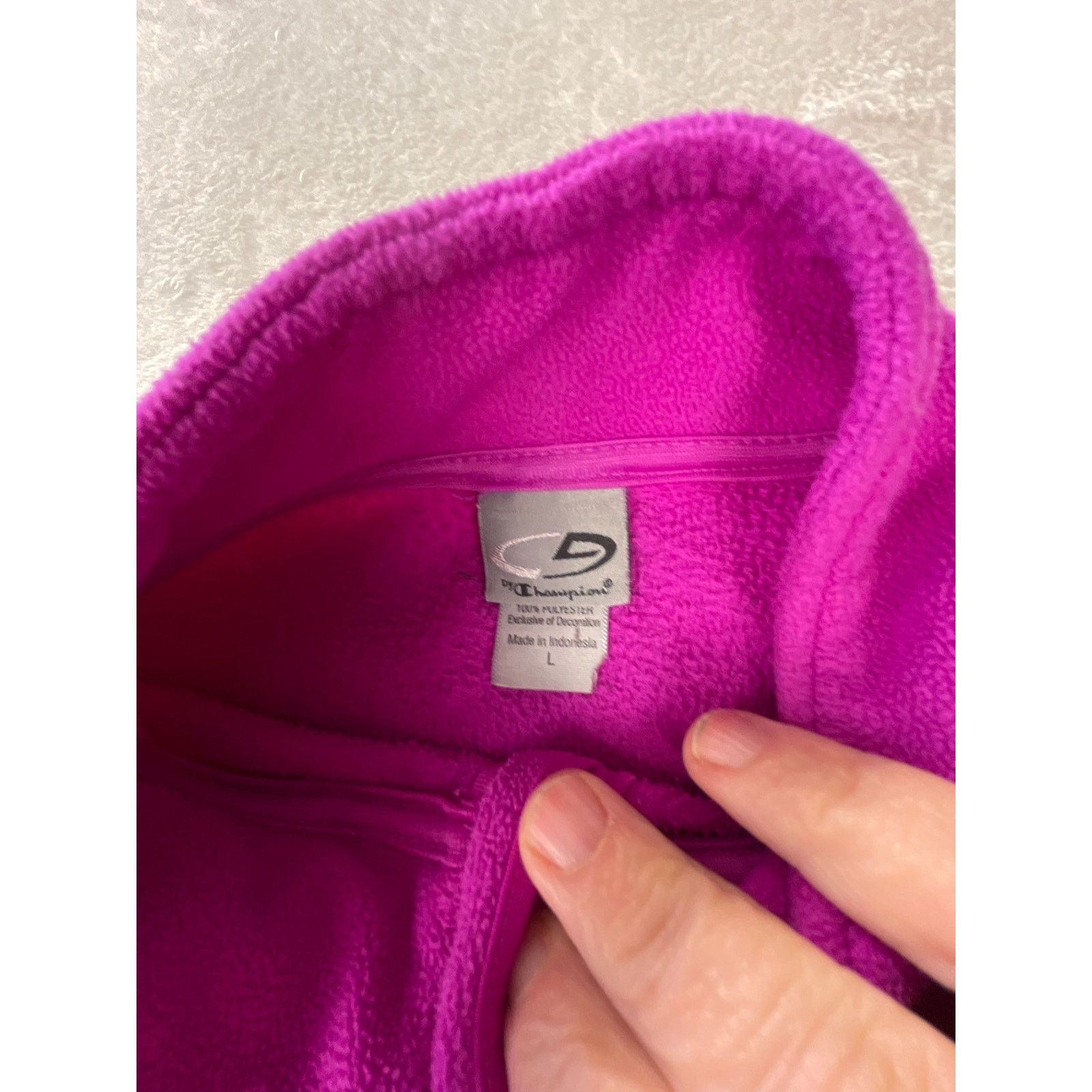 Champion Champion Pink Long Sleeved 1/4 Zip Fleece Top Size XL Size XL / US 12-14 / IT 48-50 - 4 Thumbnail