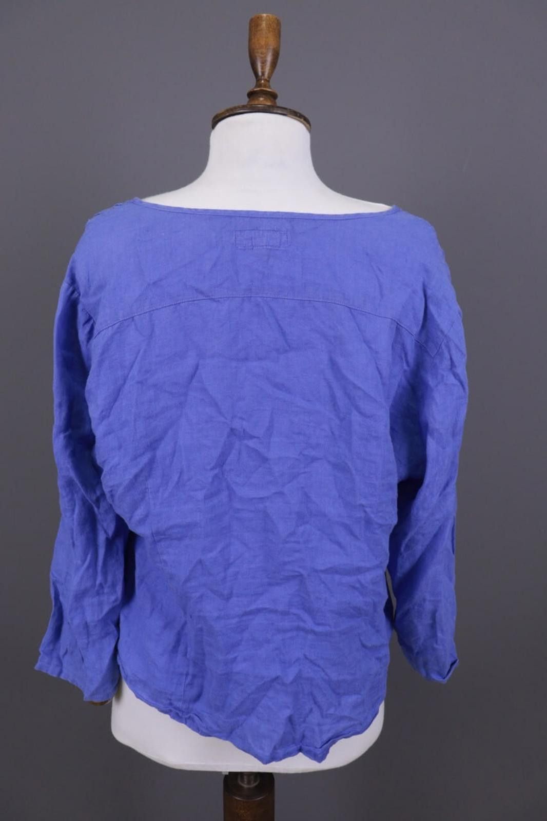 Designer John Lewis 100% Lino Blue Linen Tunic Top Shirt Size 16 Size XXL / US 16-18 / IT 52-54 - 8 Thumbnail