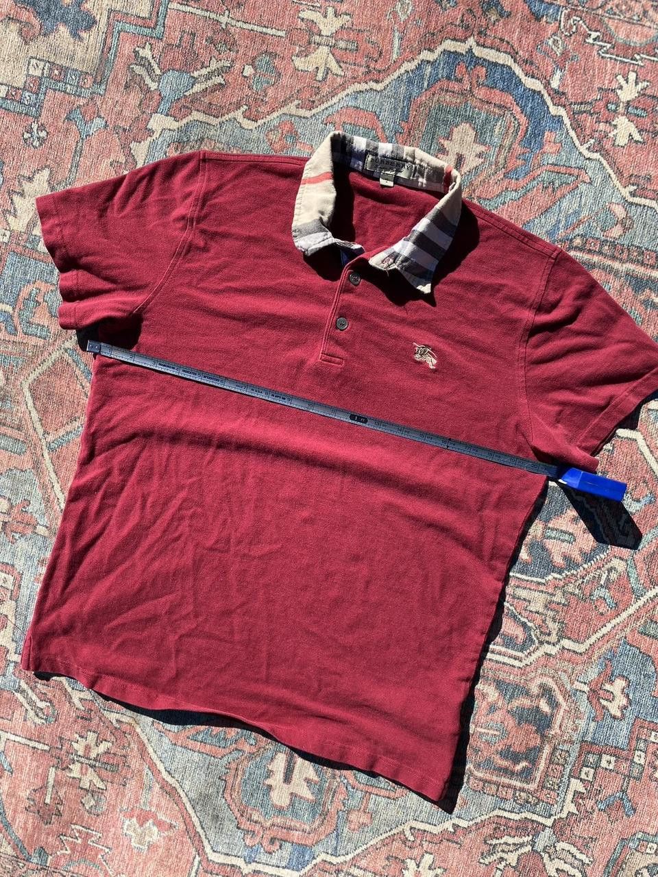 Burberry 90s Burberry’s London England Garnet Polo Button up XL Size US XL / EU 56 / 4 - 1 Thumbnail