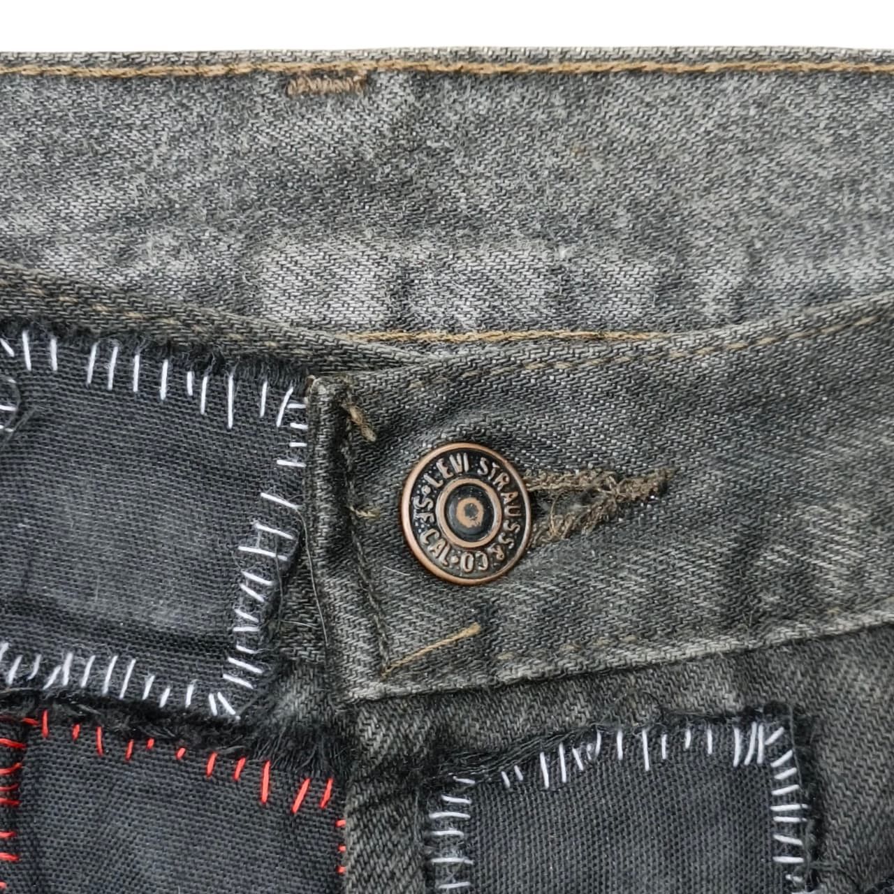 Levi's Levis 501 x Dog Milano Paris Designer Distressed Patch Size US 31 - 4 Thumbnail