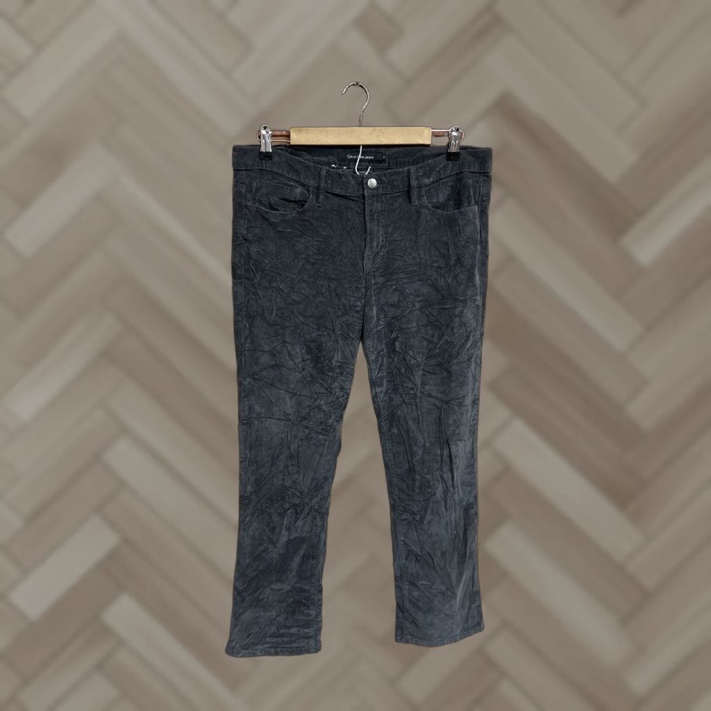 Calvin Klein Calvin Klein Womens Pants Black Corduroy Straight 12 Regular 27in Inseam Size 34" / US 12 / IT 48 - 1 Thumbnail