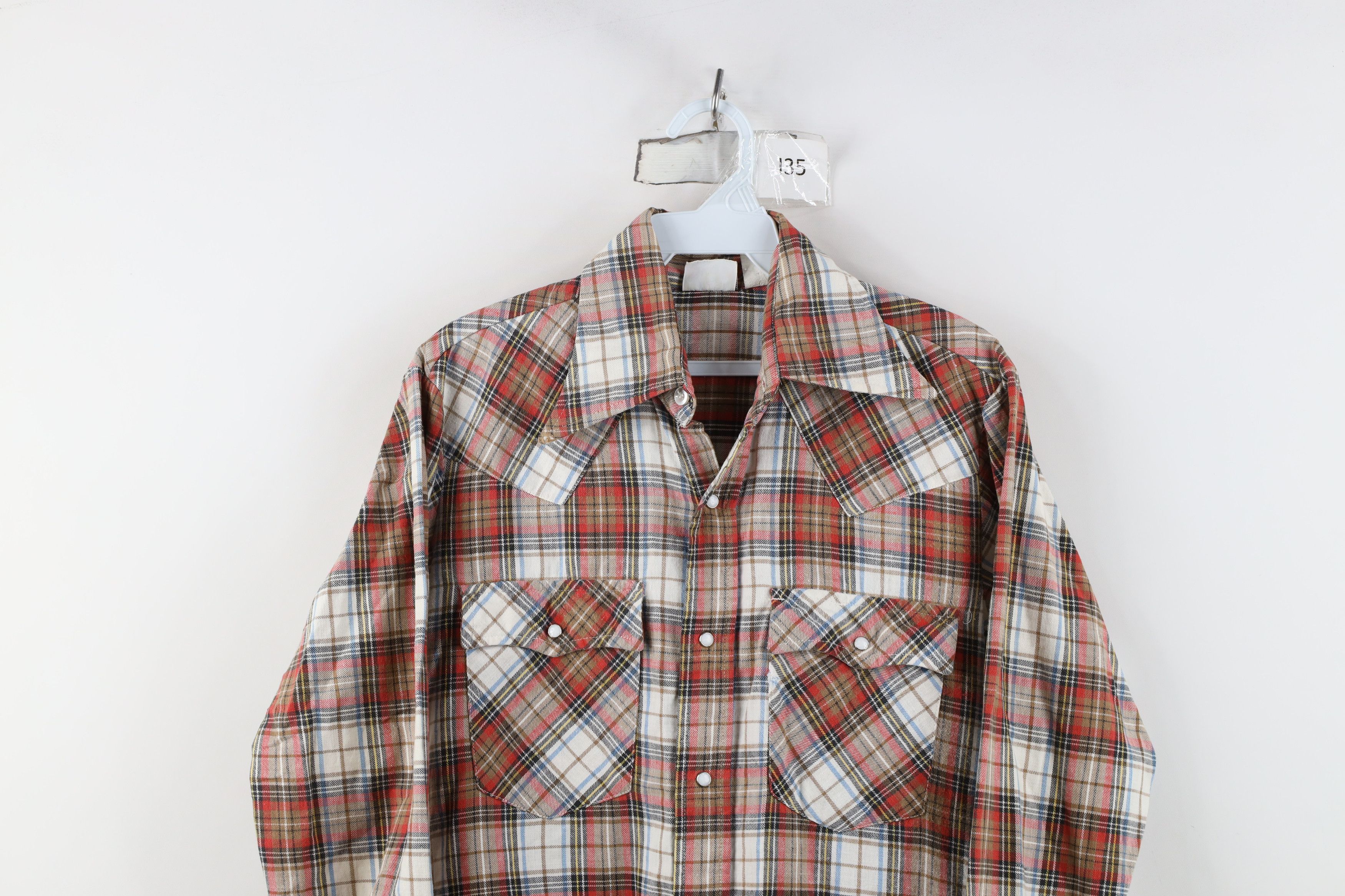 Levi's Vintage 70s Levis Cowboy Flannel Snap Button Shirt Plaid USA Size US S / EU 44-46 / 1 - 2 Thumbnail