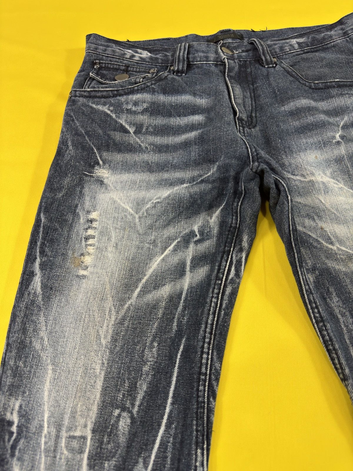 Japanese Brand Black Baccara tornado mart style spiral flare jeans Size US 34 / EU 50 - 8 Thumbnail
